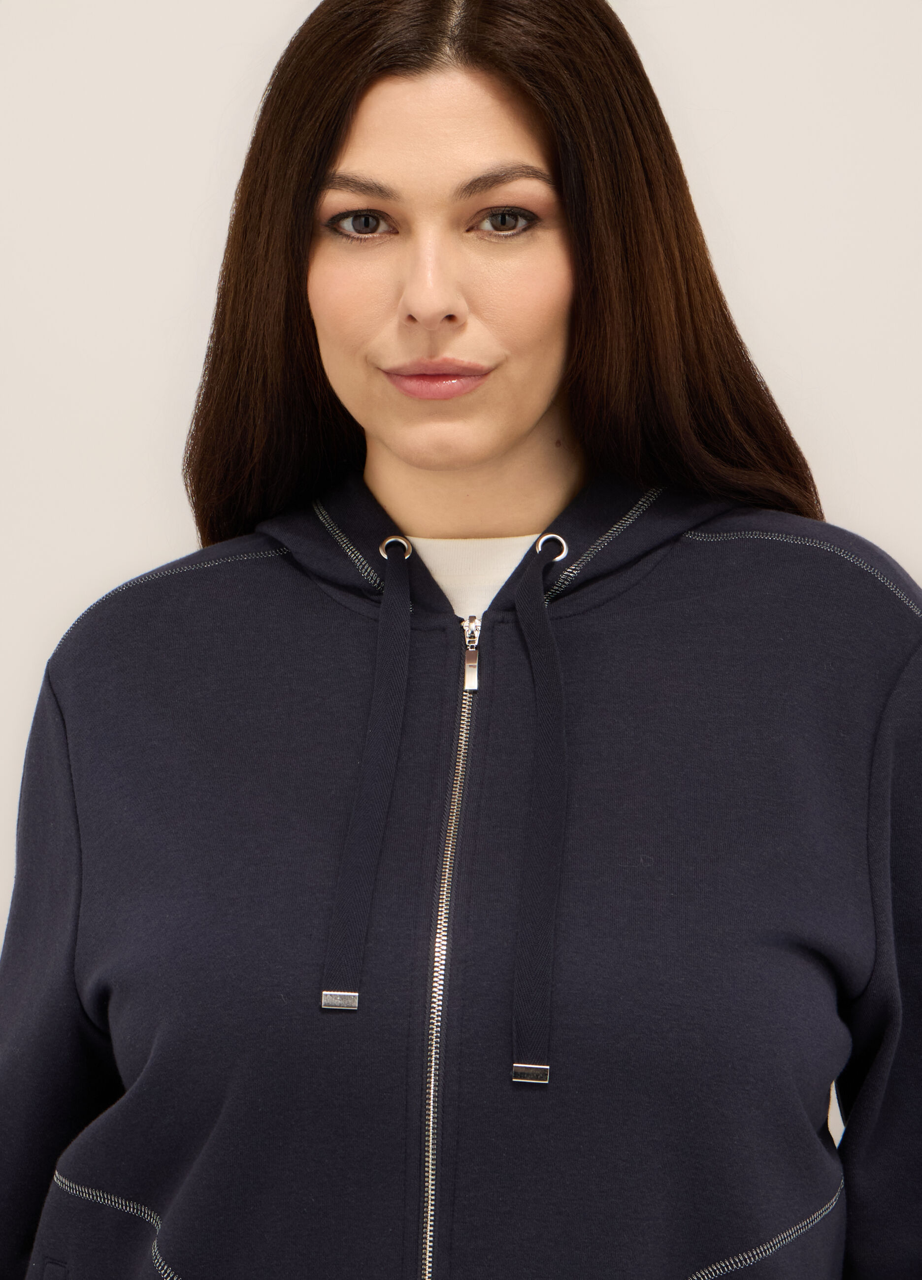 Felpa con cappuccio misto cotone donna curvy_2