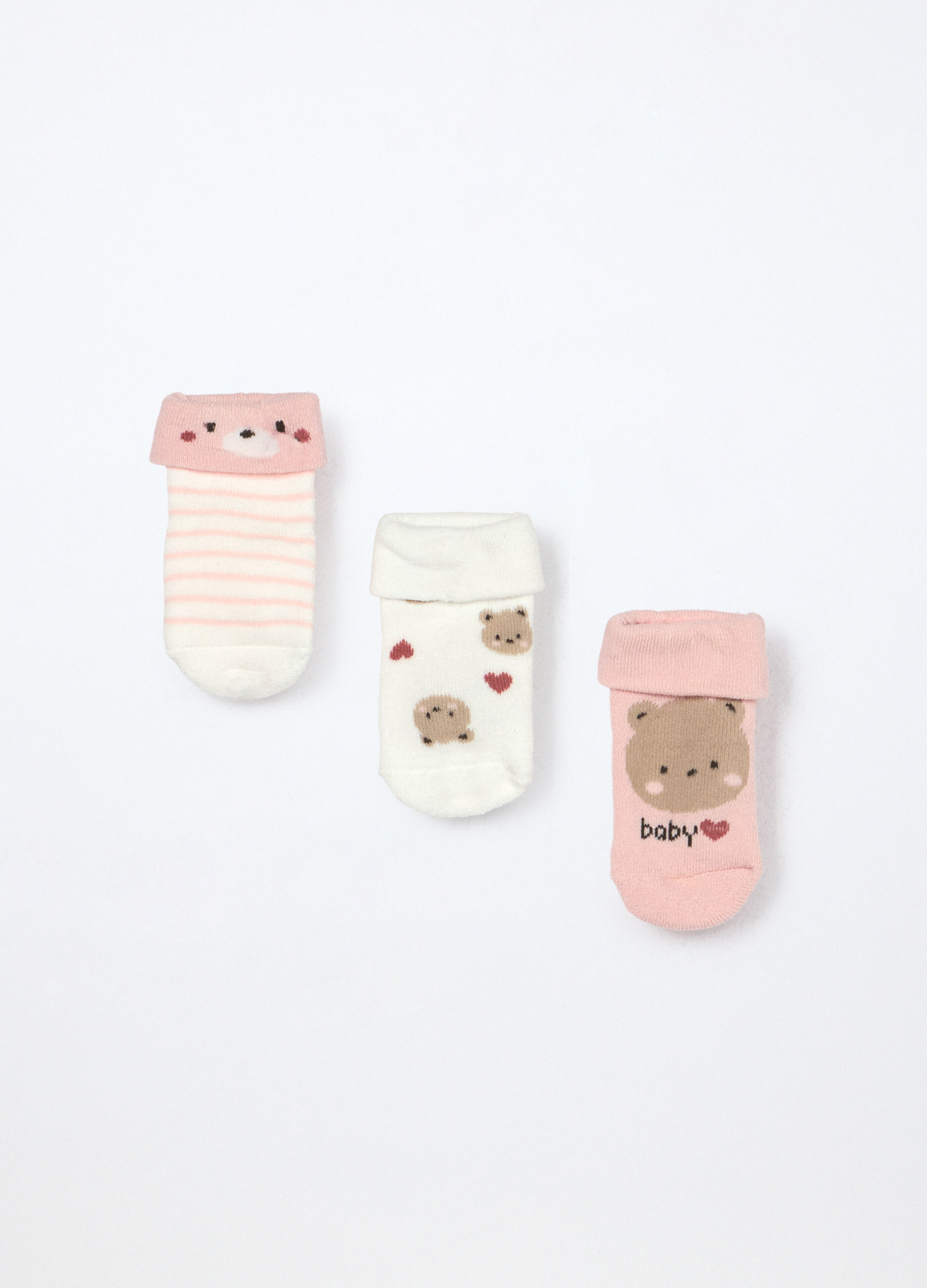 Pack 3 calze in spugna misto cotone neonata_1