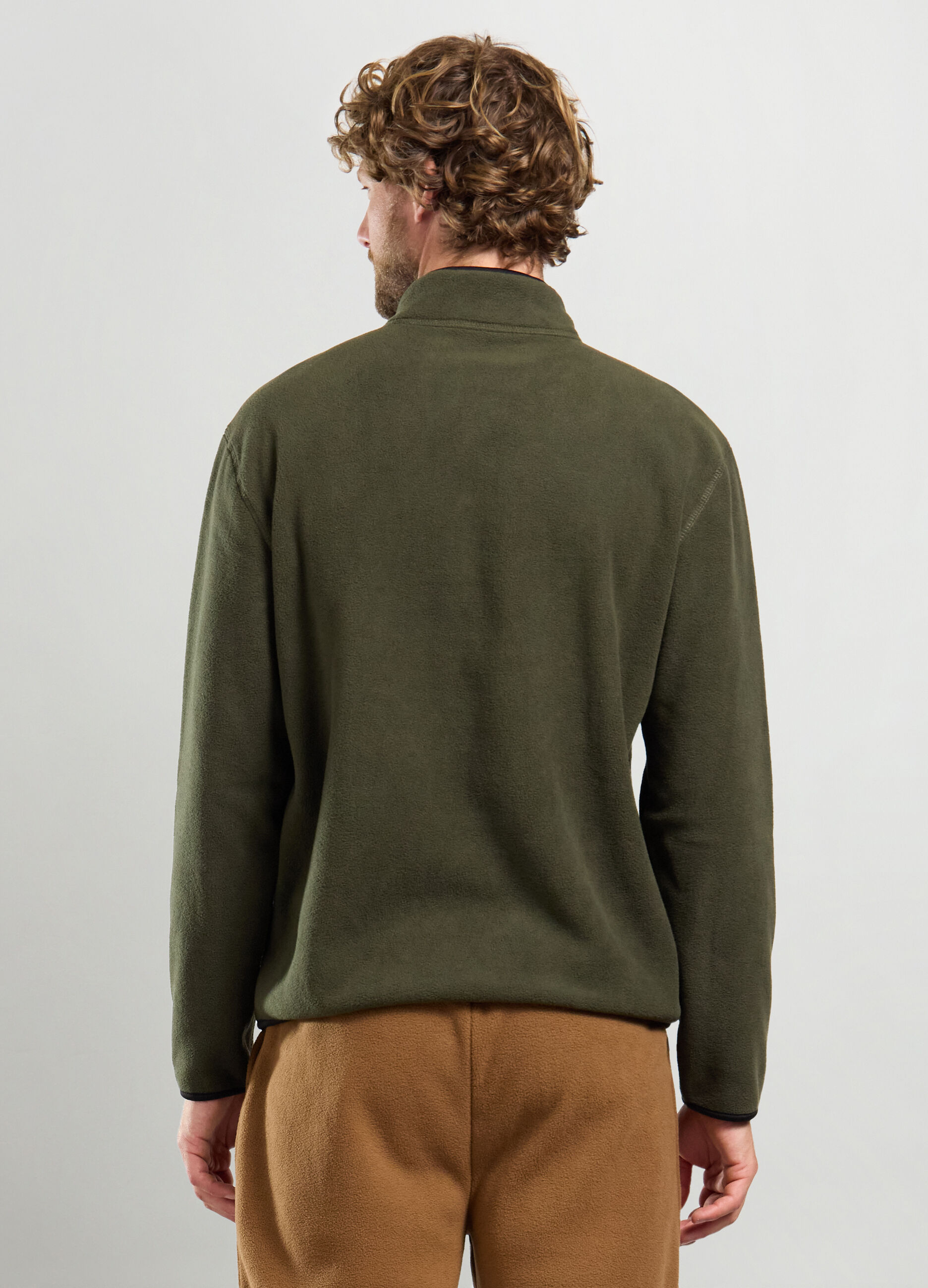 Felpa a collo alto in pile uomo_1