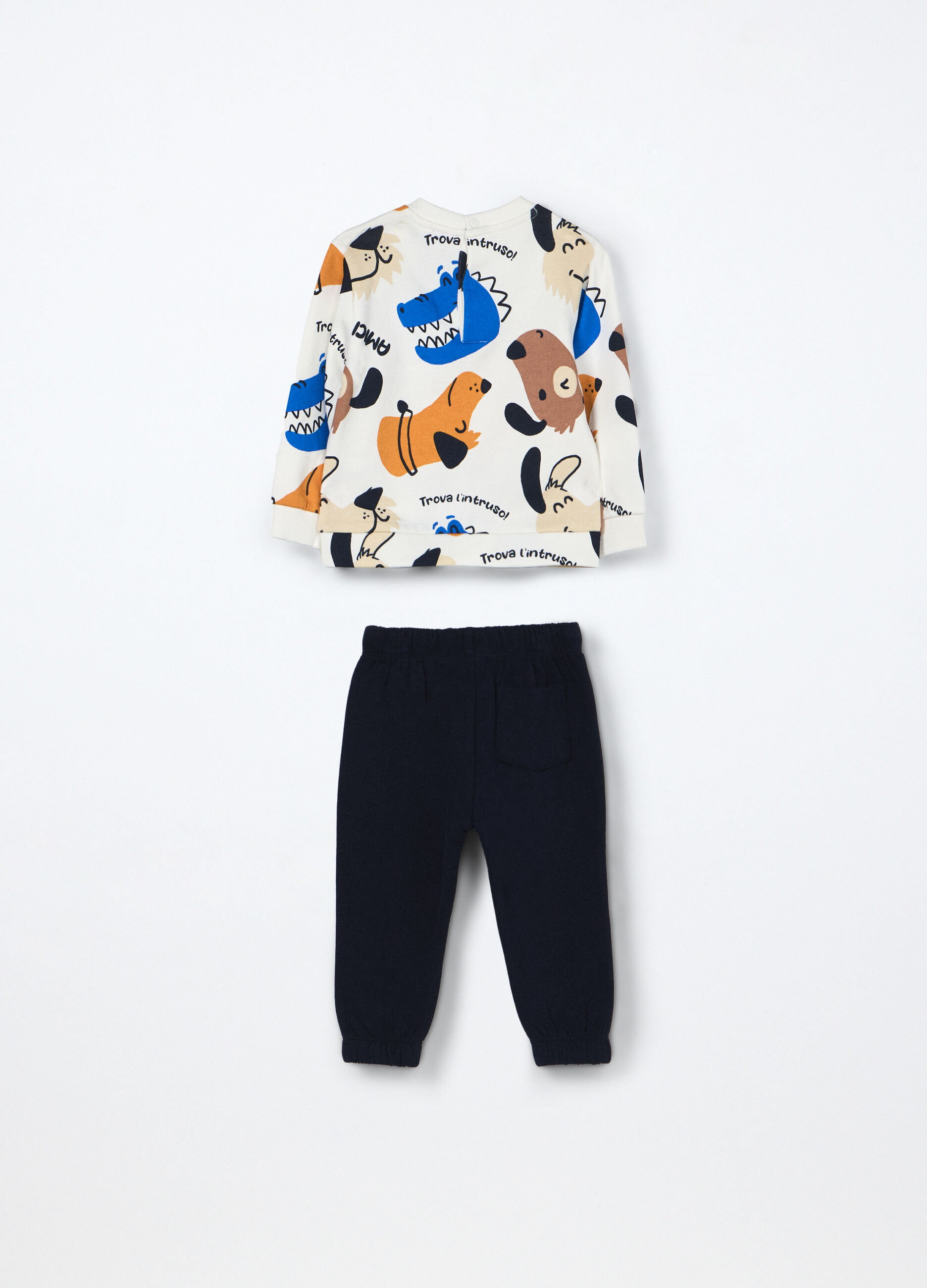 Jogging set in puro cotone fleece neonato_1