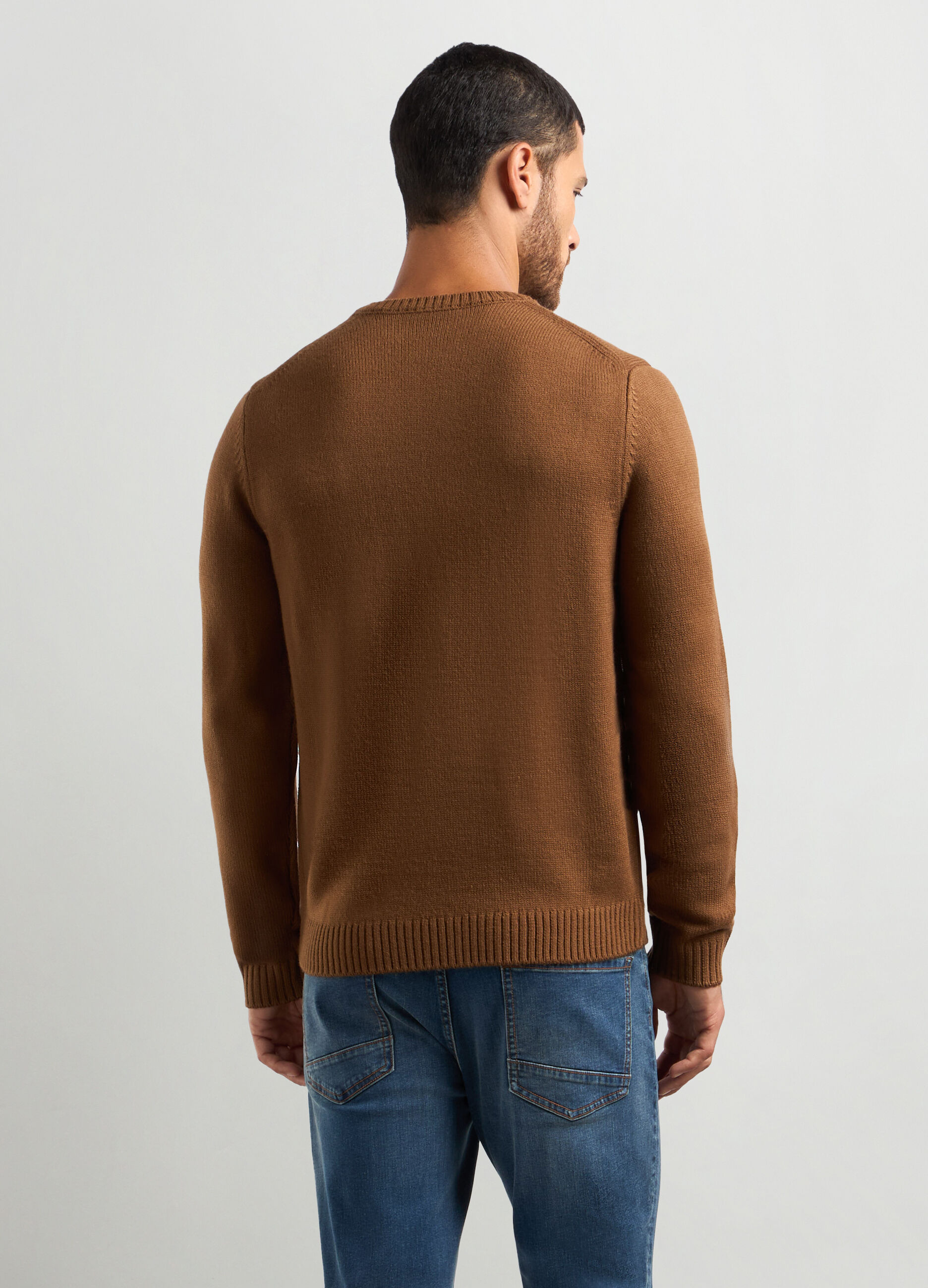 Maglione girocollo maglia rasata uomo_1