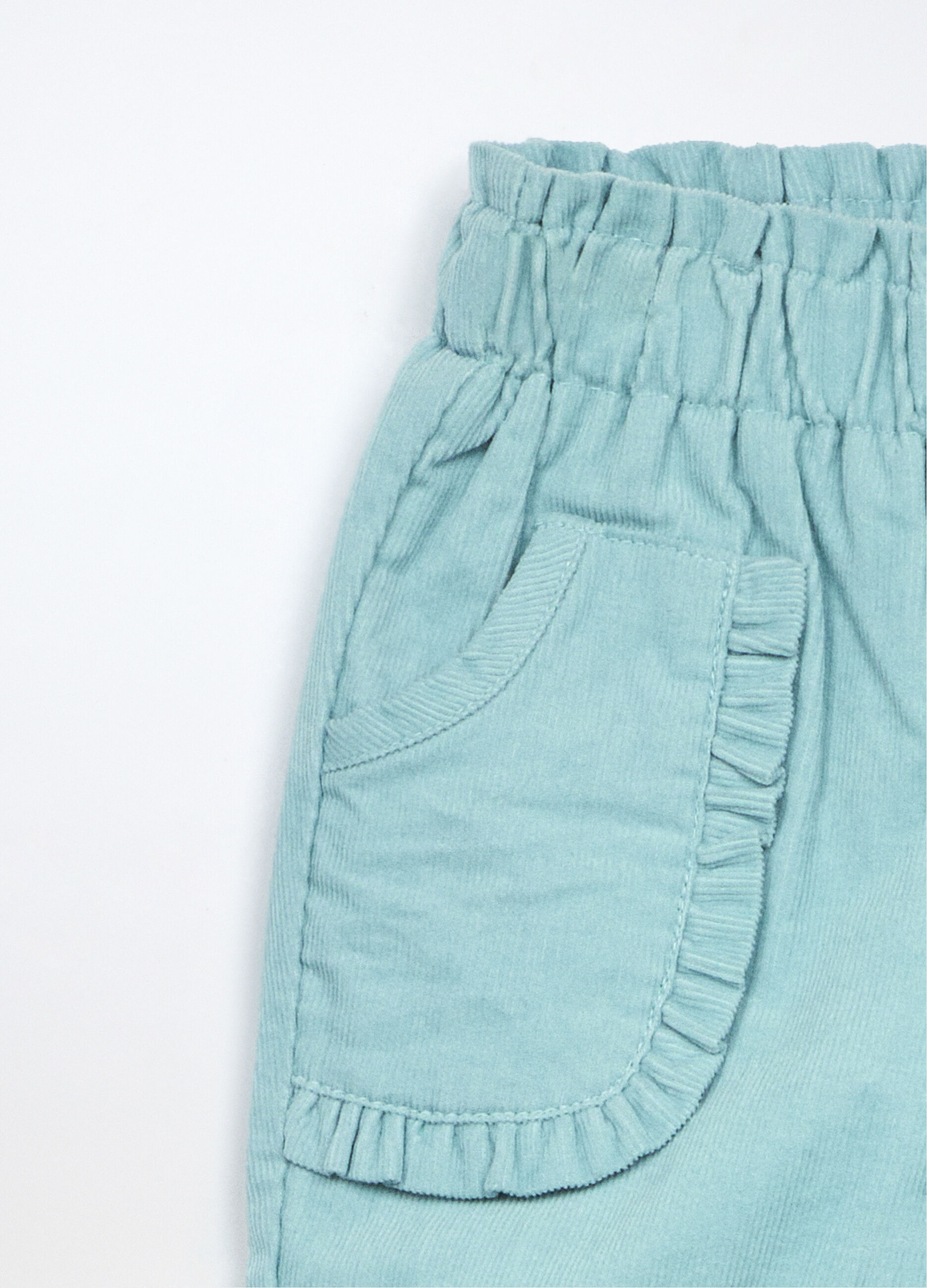 Jogger in costina di puro cotone neonata_2