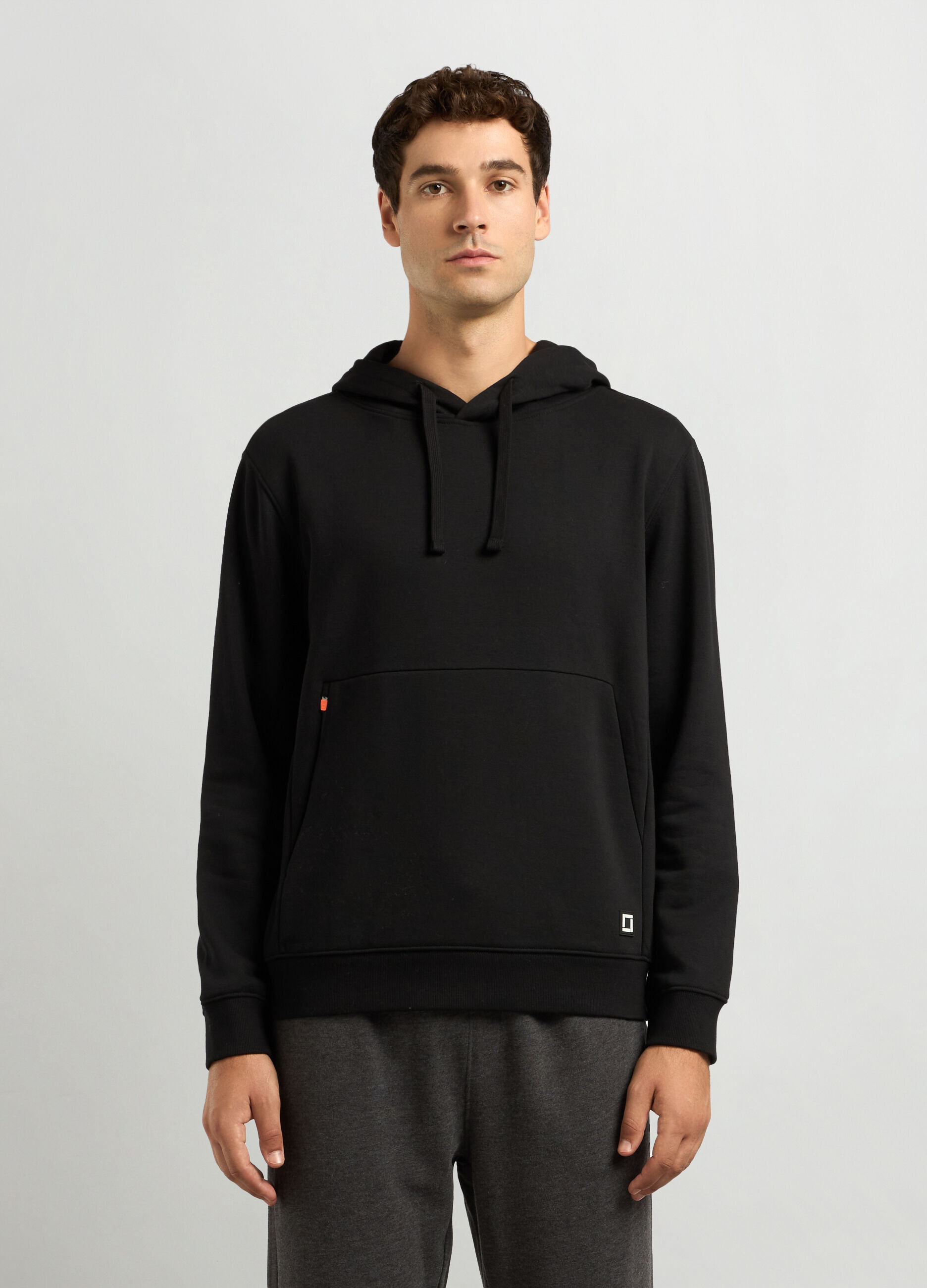 Felpa con cappuccio in misto cotone uomo_0