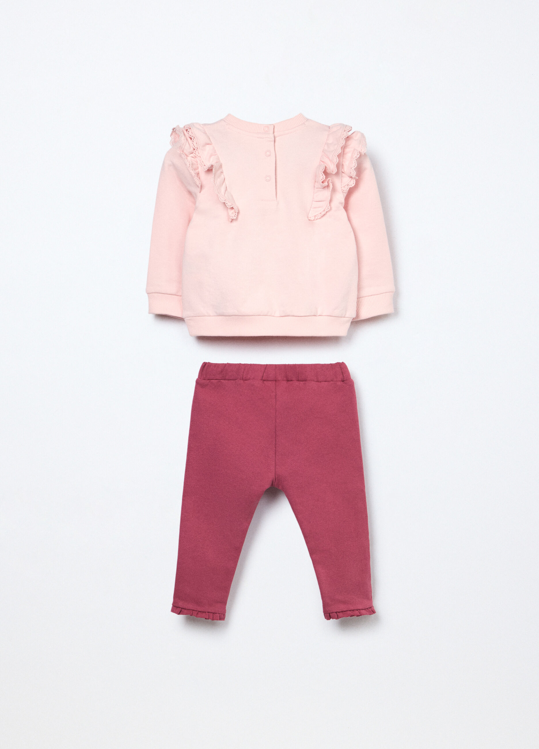 Jogging set in french terry di cotone stretch neonata_1