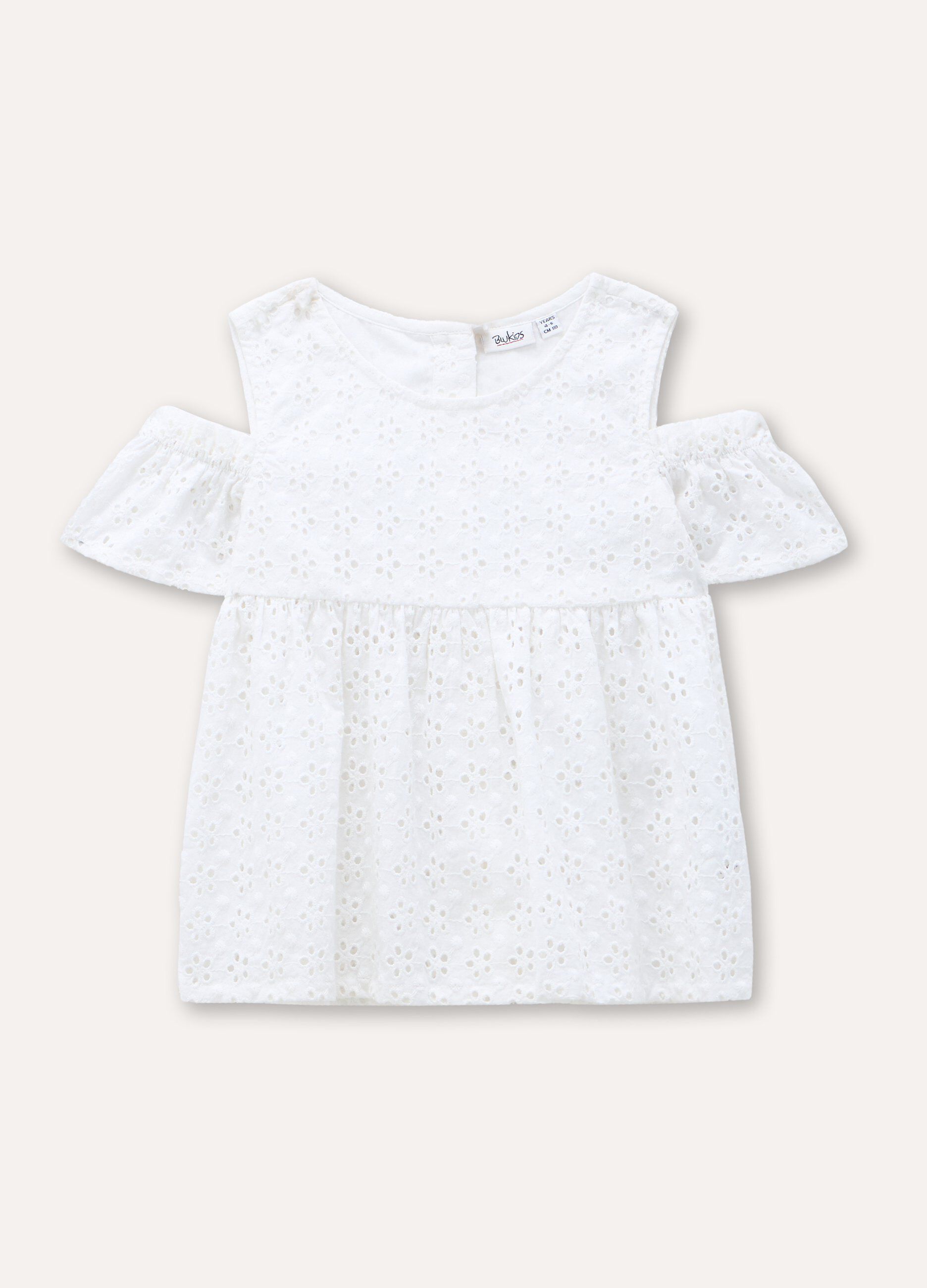 Blusa in puro cotone sangallo bambina_0