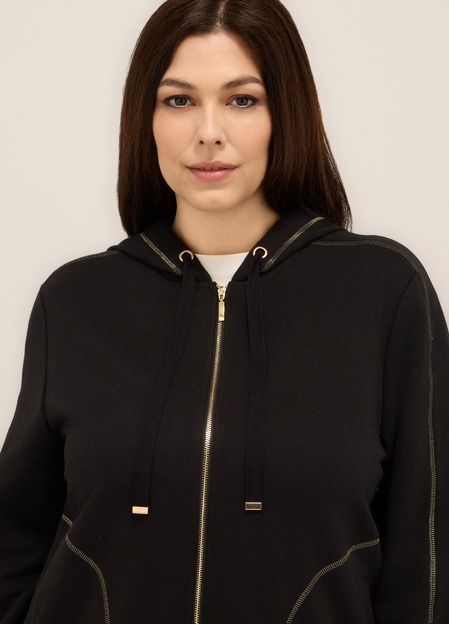 Felpa con cappuccio misto cotone donna curvy_2