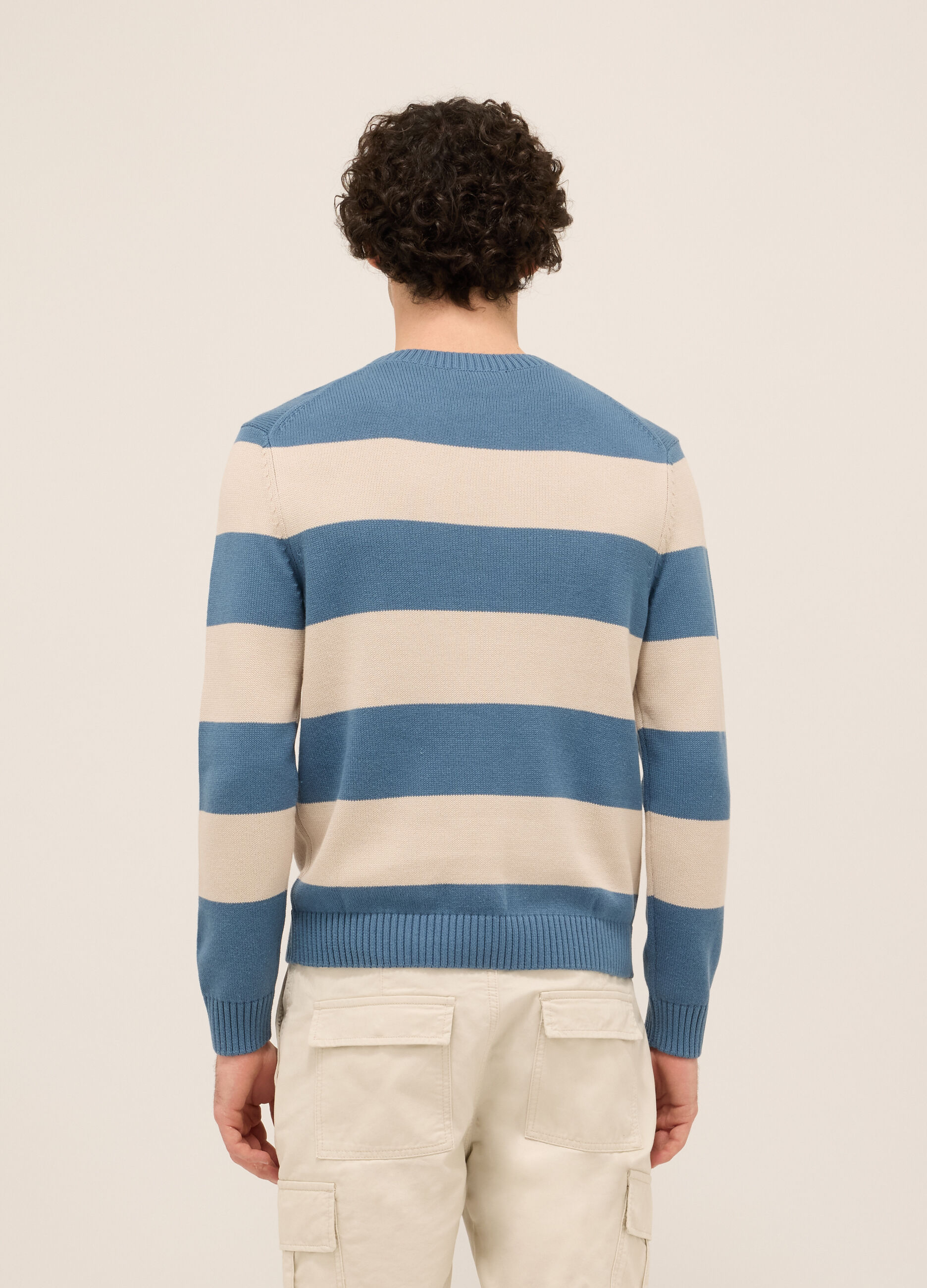 Maglione girocollo in misto cotone uomo_1