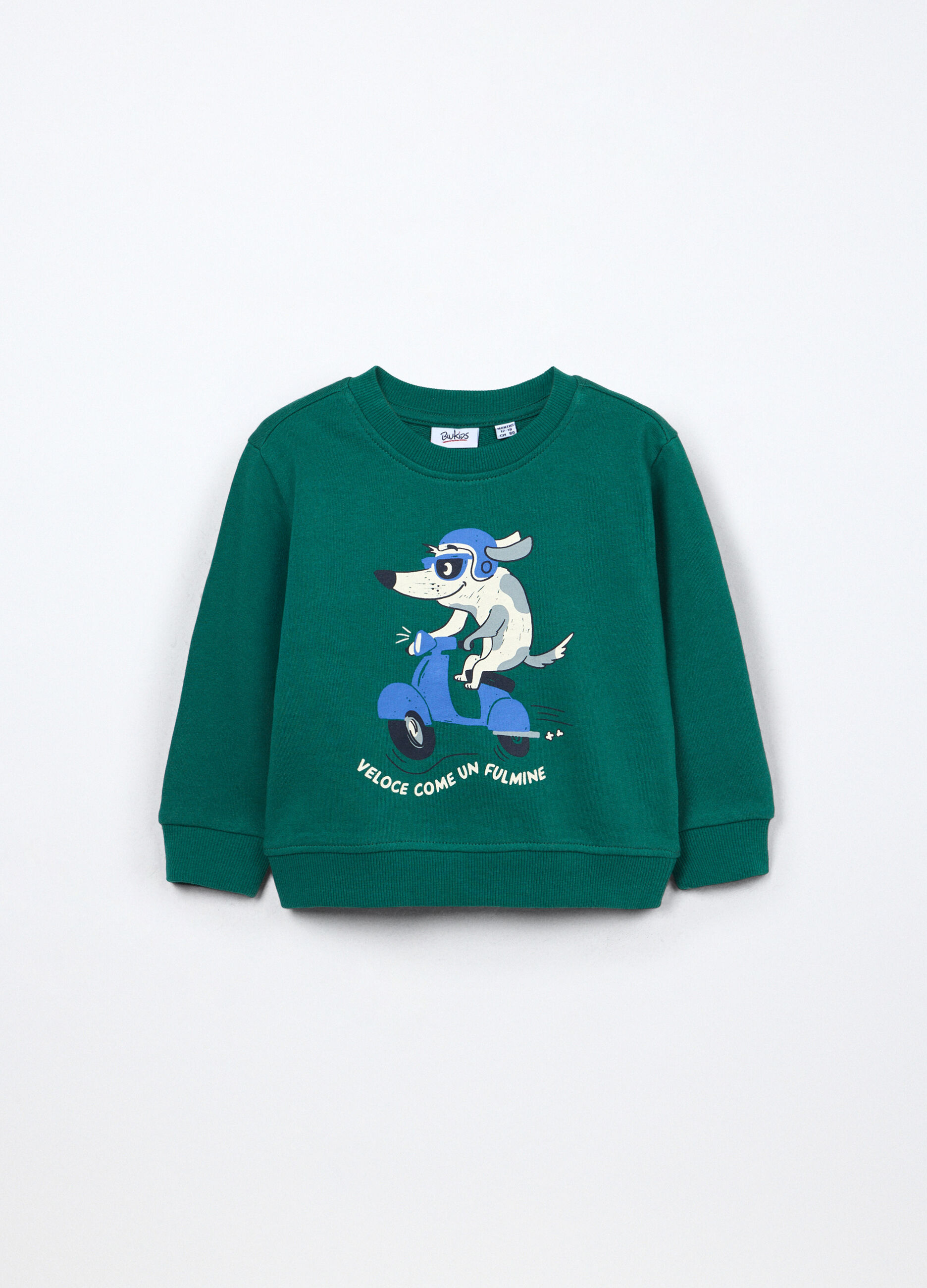 Felpa in french terry di puro cotone neonato_0