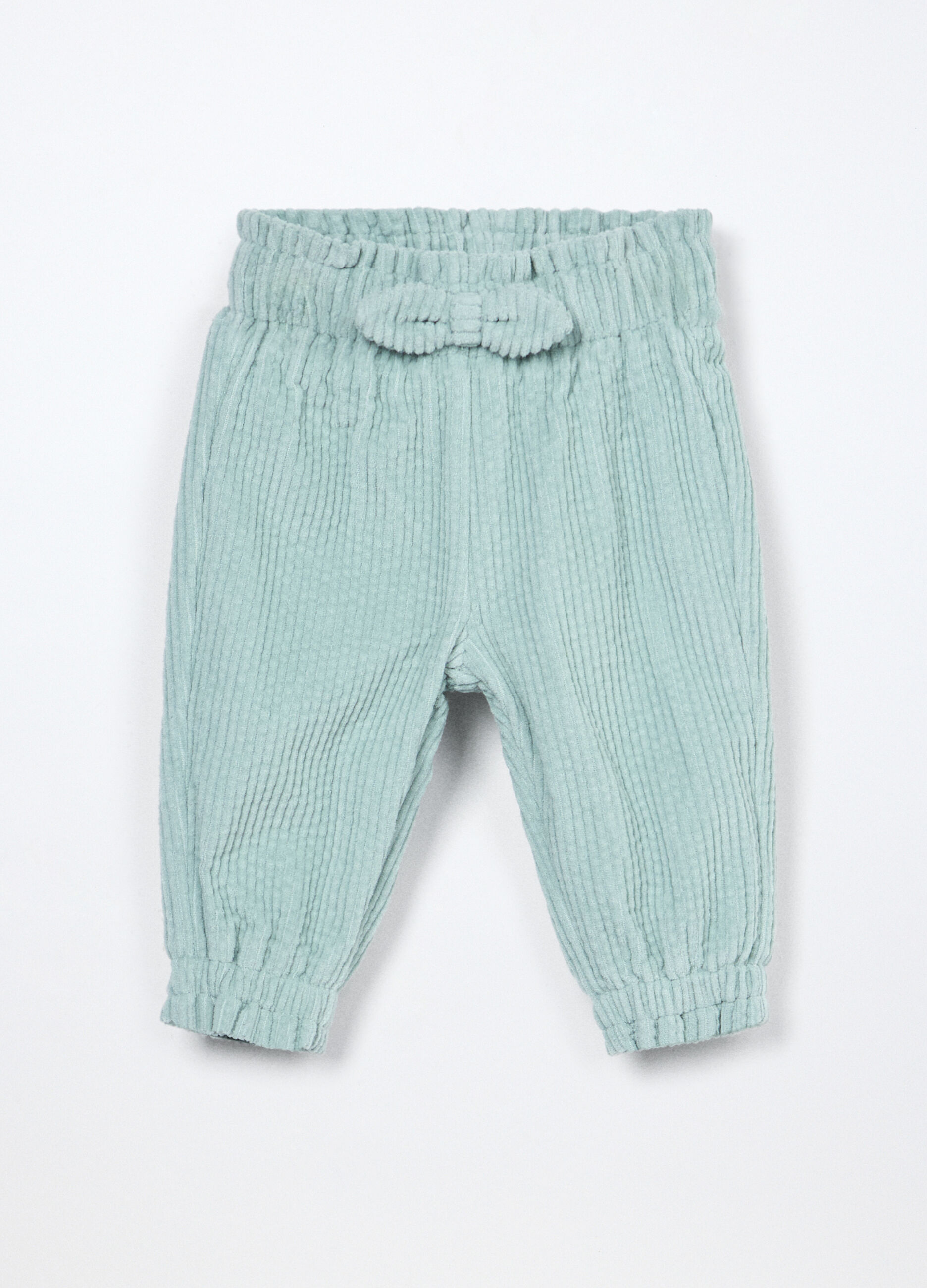 Jogger in velluto a coste neonata_0