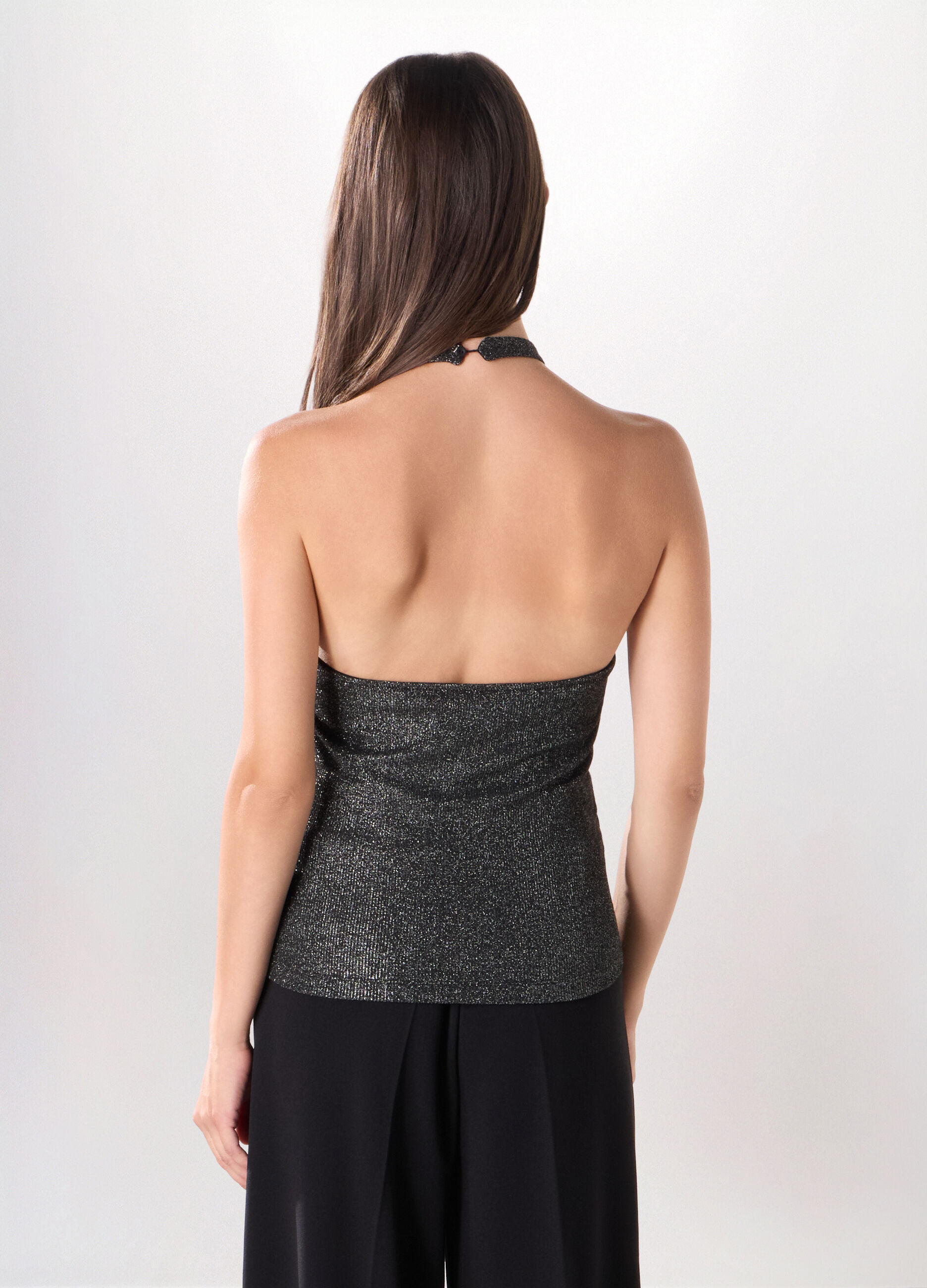 Top misto viscosa con filo lurex donna_1