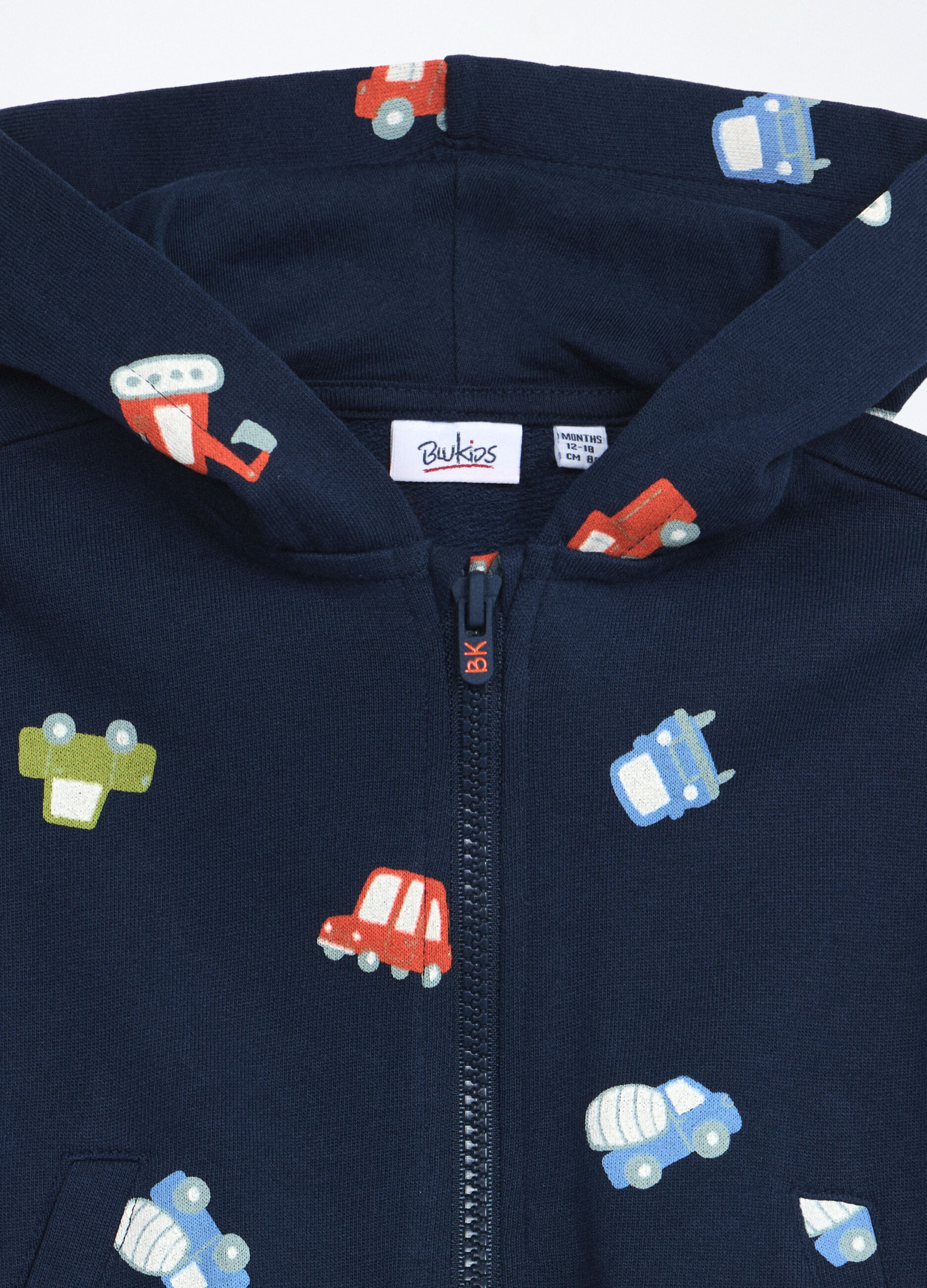 Felpa con cappuccio in french terry di puro cotone neonato_2