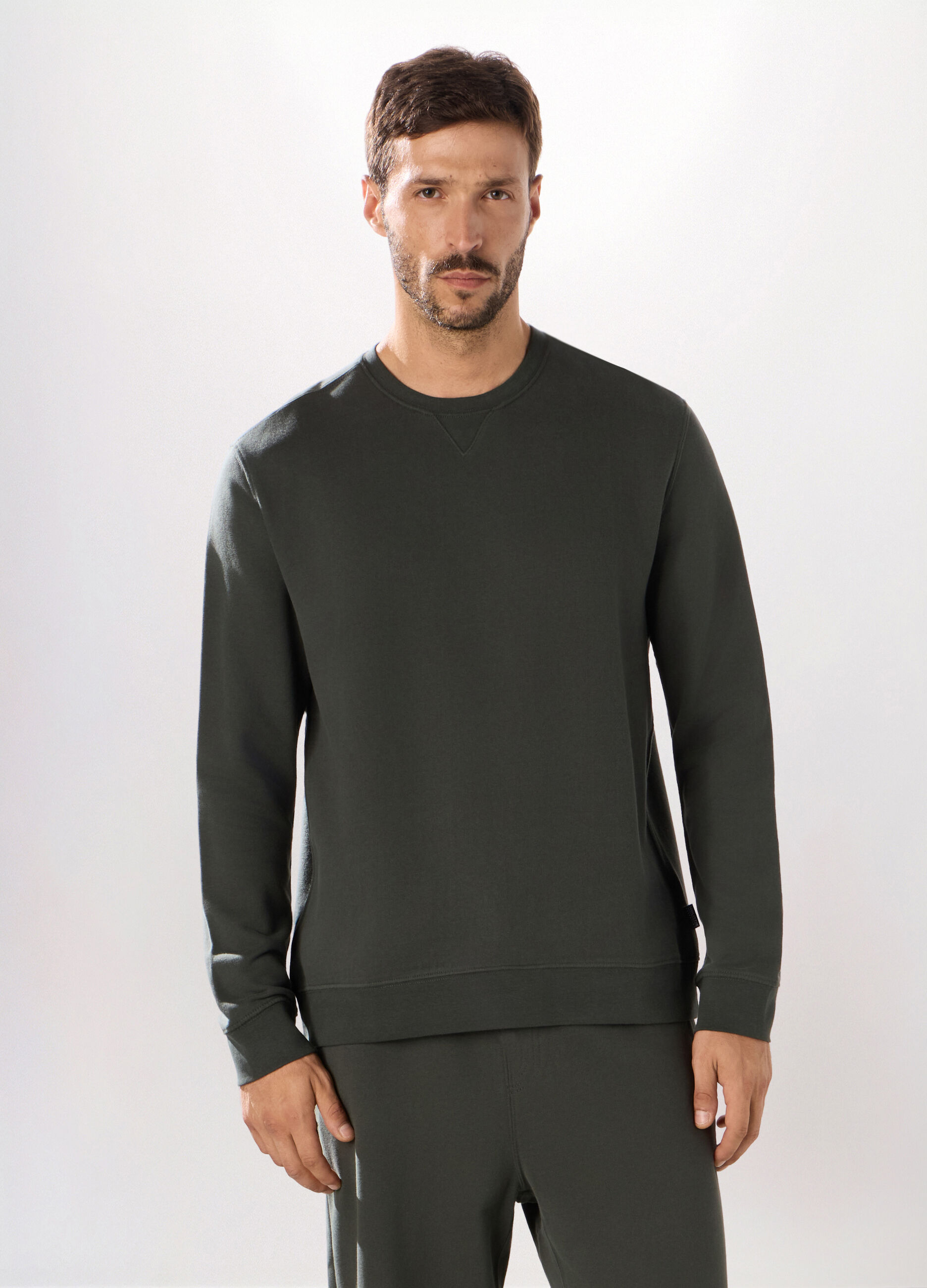 Felpa girocollo in puro cotone uomo_0