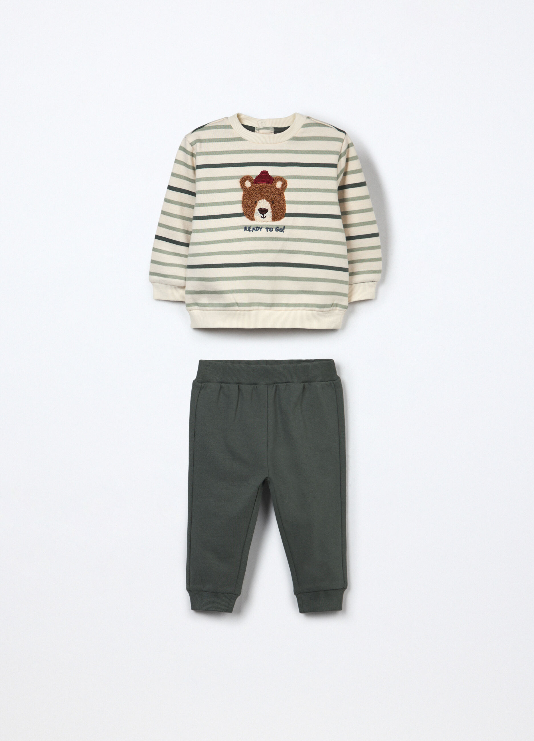 Jogging set in puro cotone fleece neonato_0