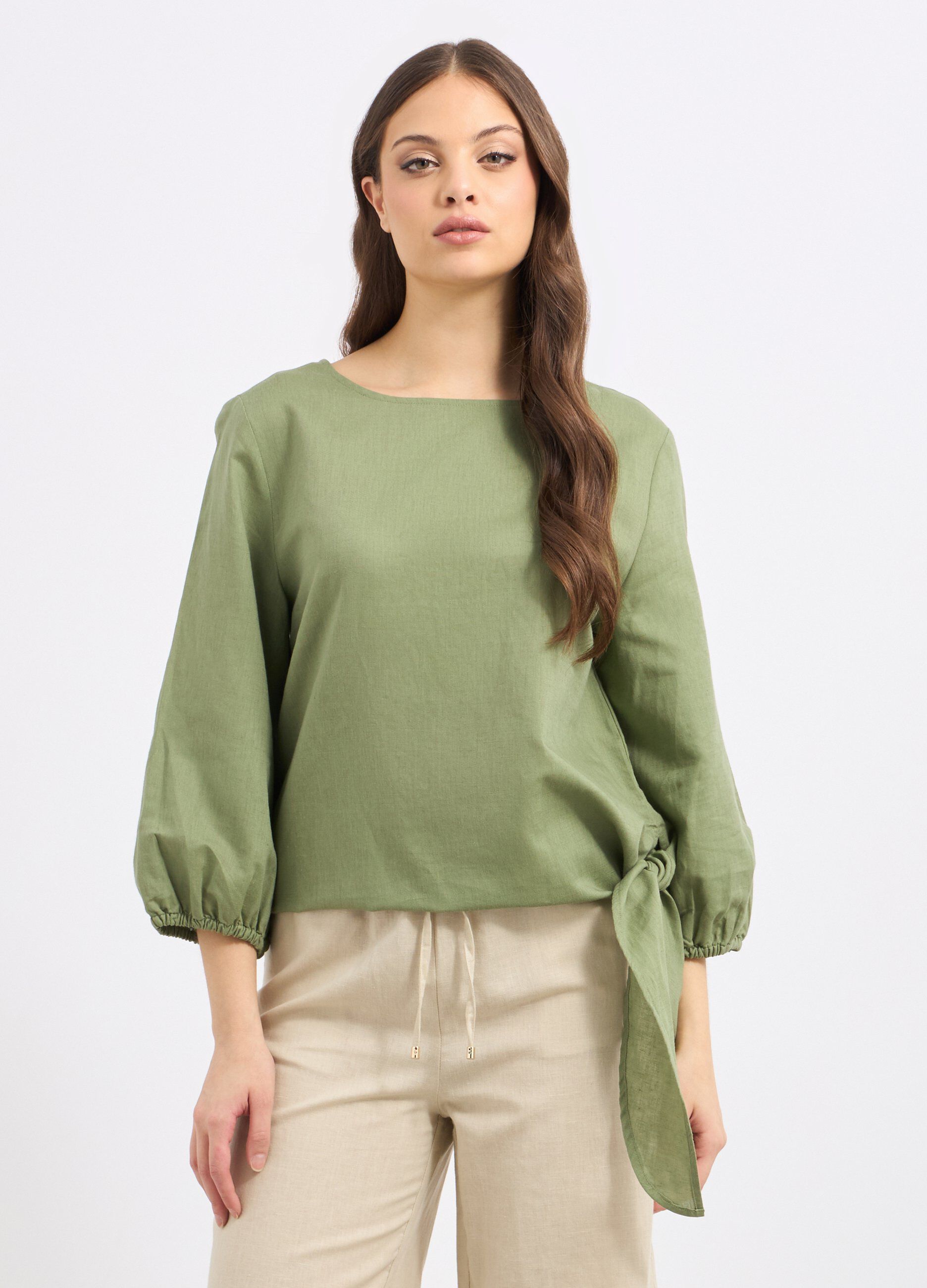 Blusa misto lino donna_0