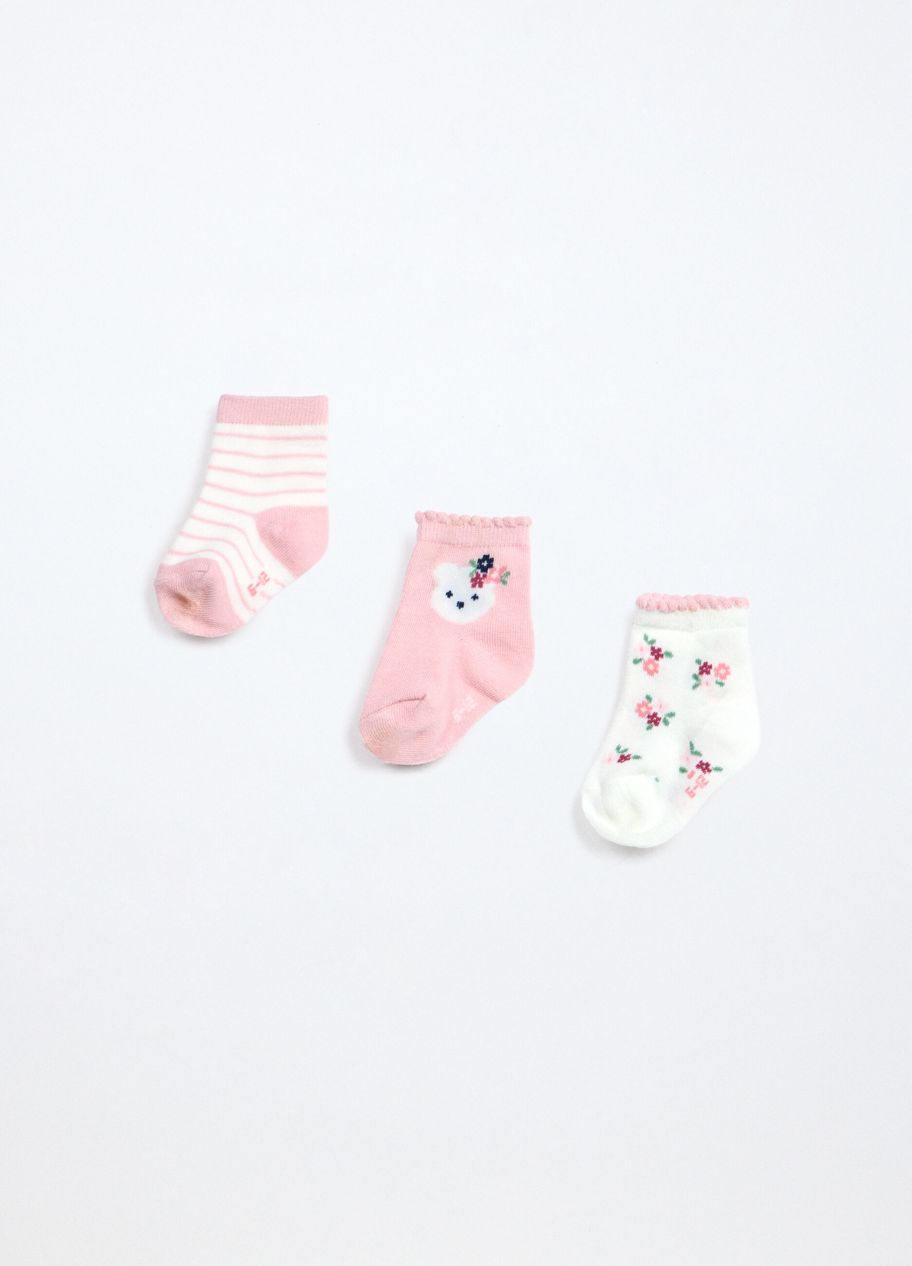 Pack 3 calzini corti misto cotone neonata_1