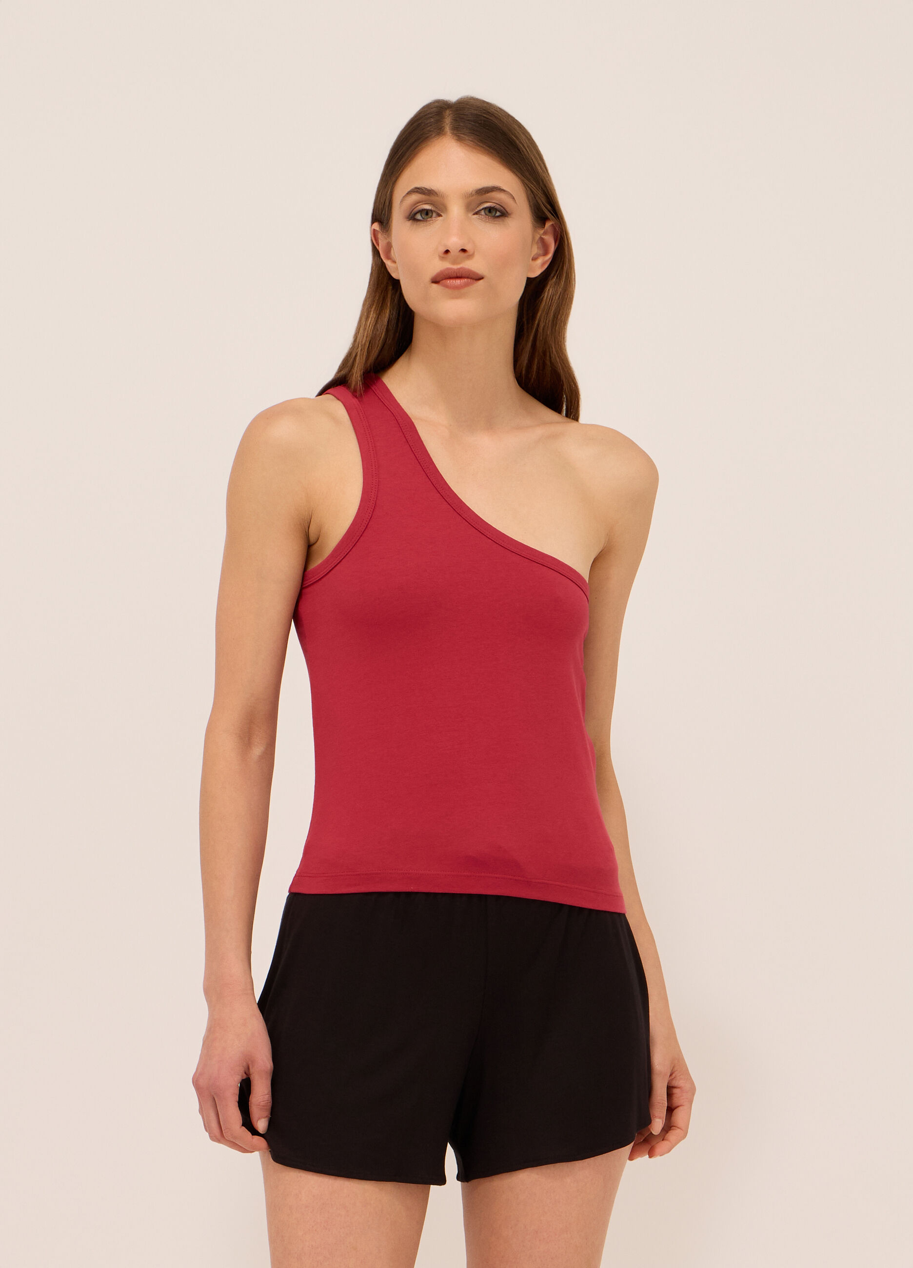 Top in jersey di cotone stretch donna_0