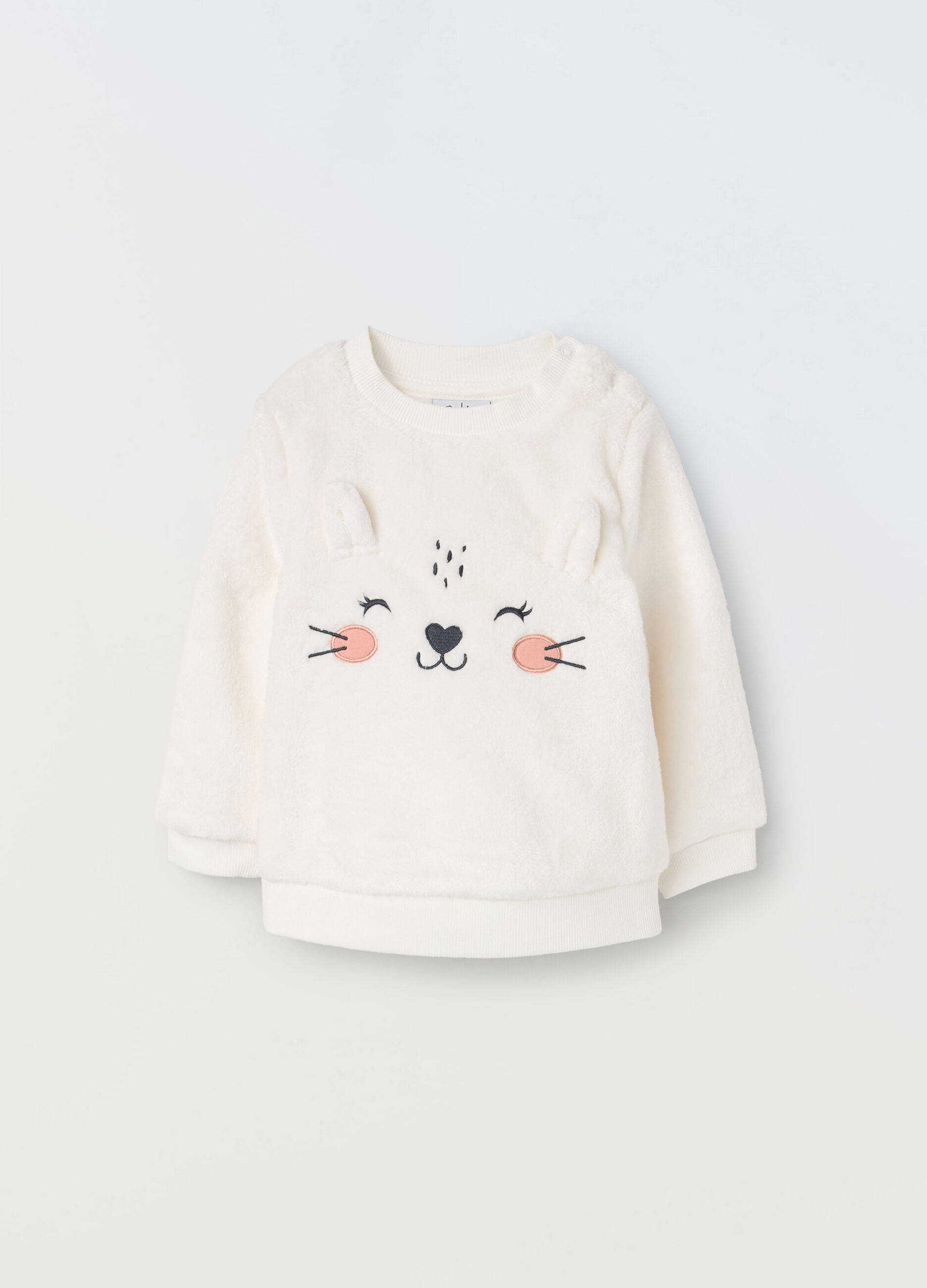 Felpa velour con ricami ed applicazioni neonata_0