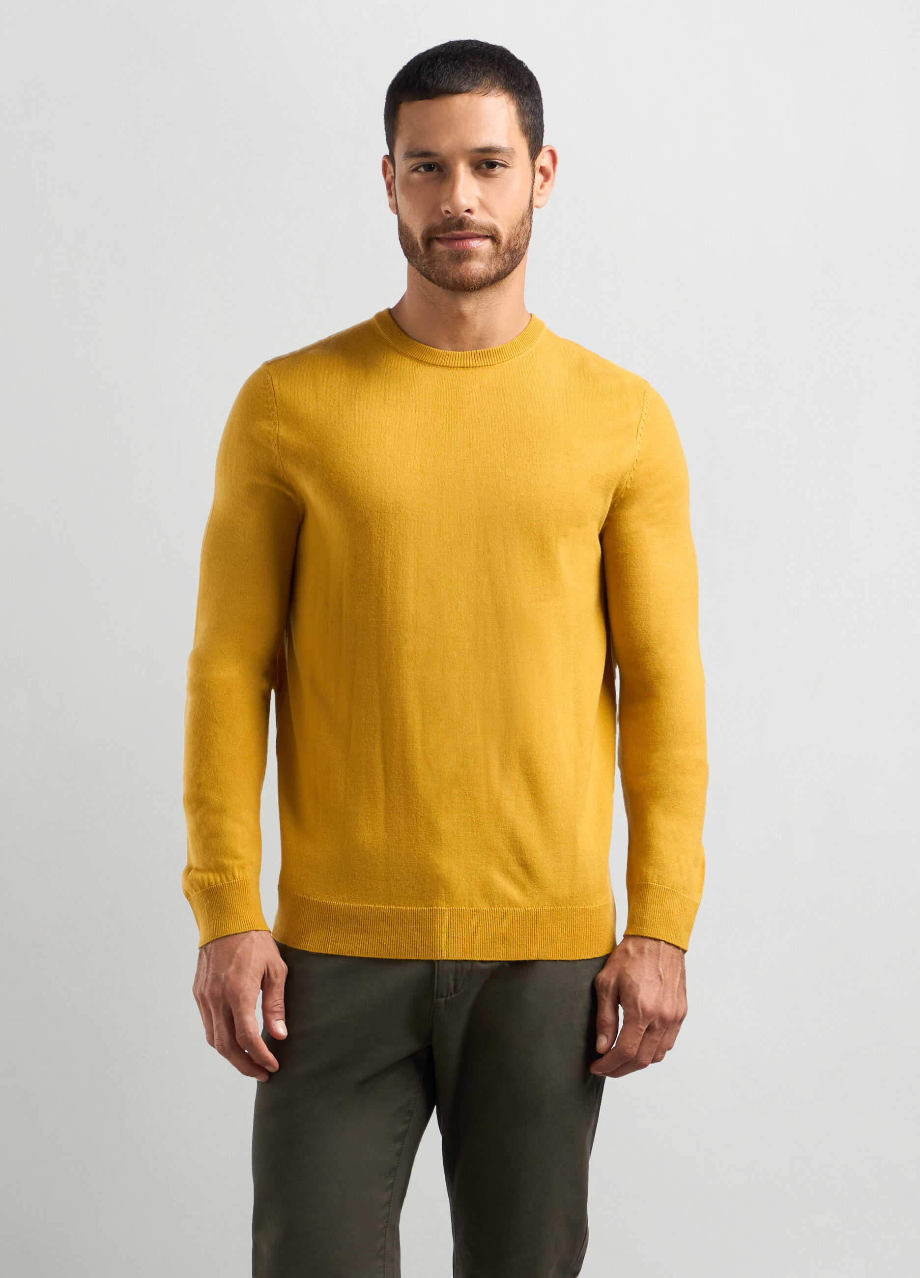Maglione girocollo maglia rasata uomo_0