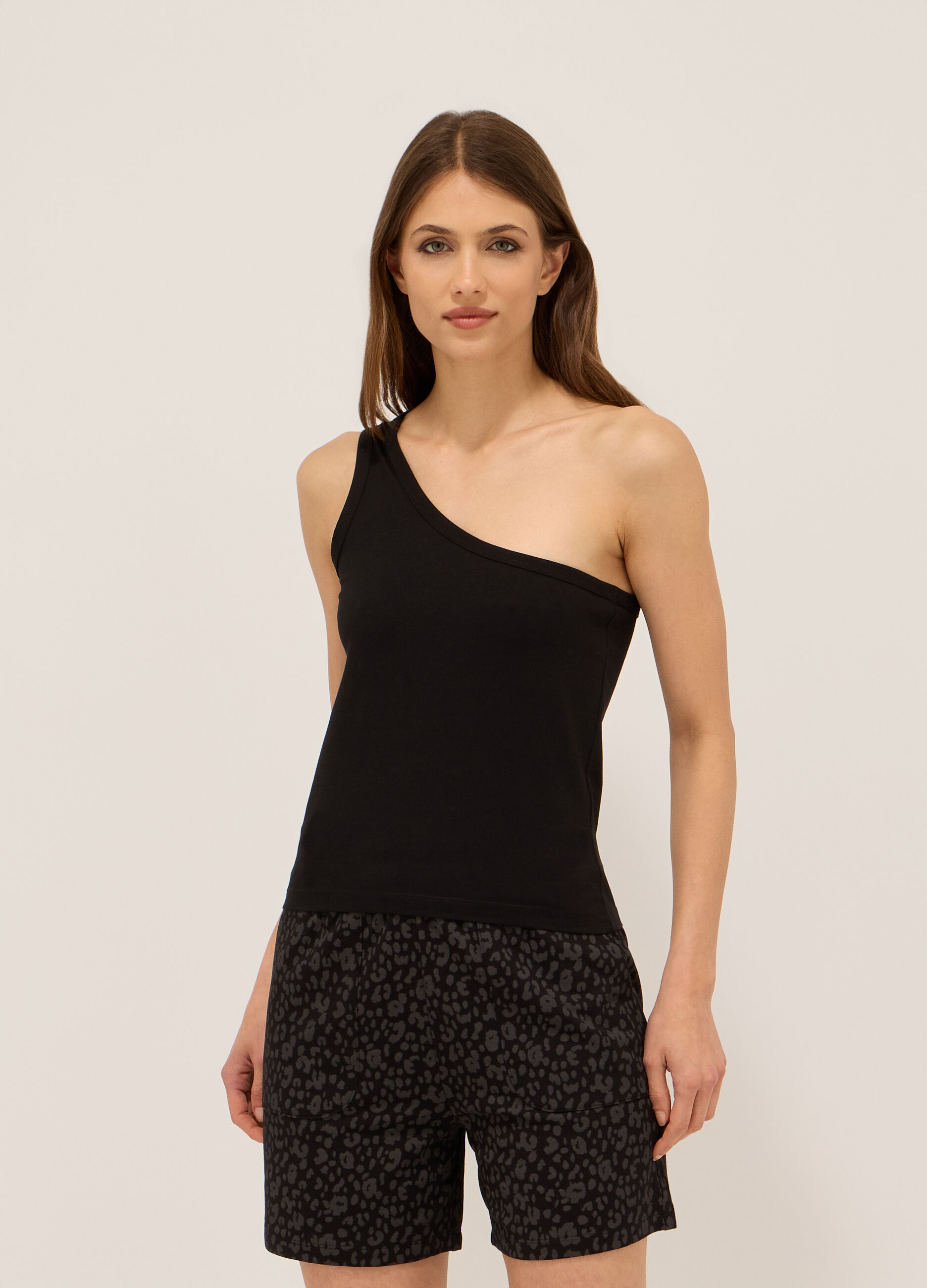 Top in jersey di cotone stretch donna_0
