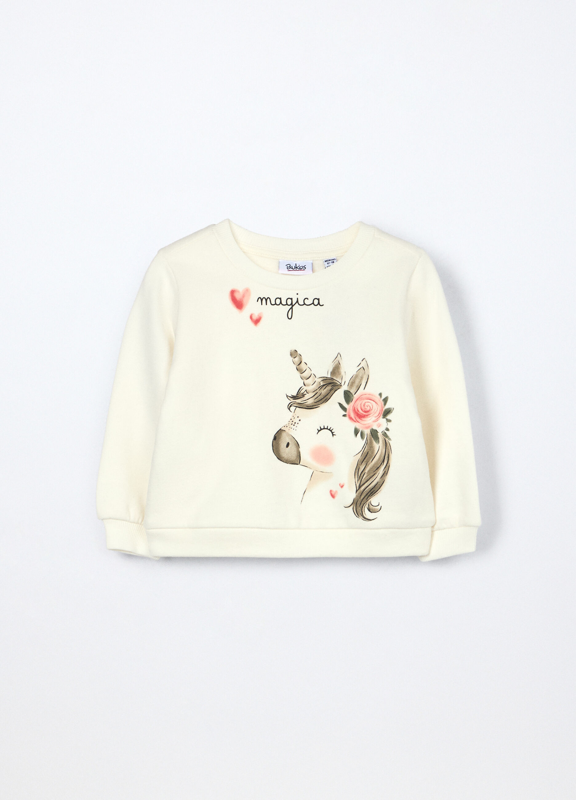 Felpa in puro cotone fleece neonata_0