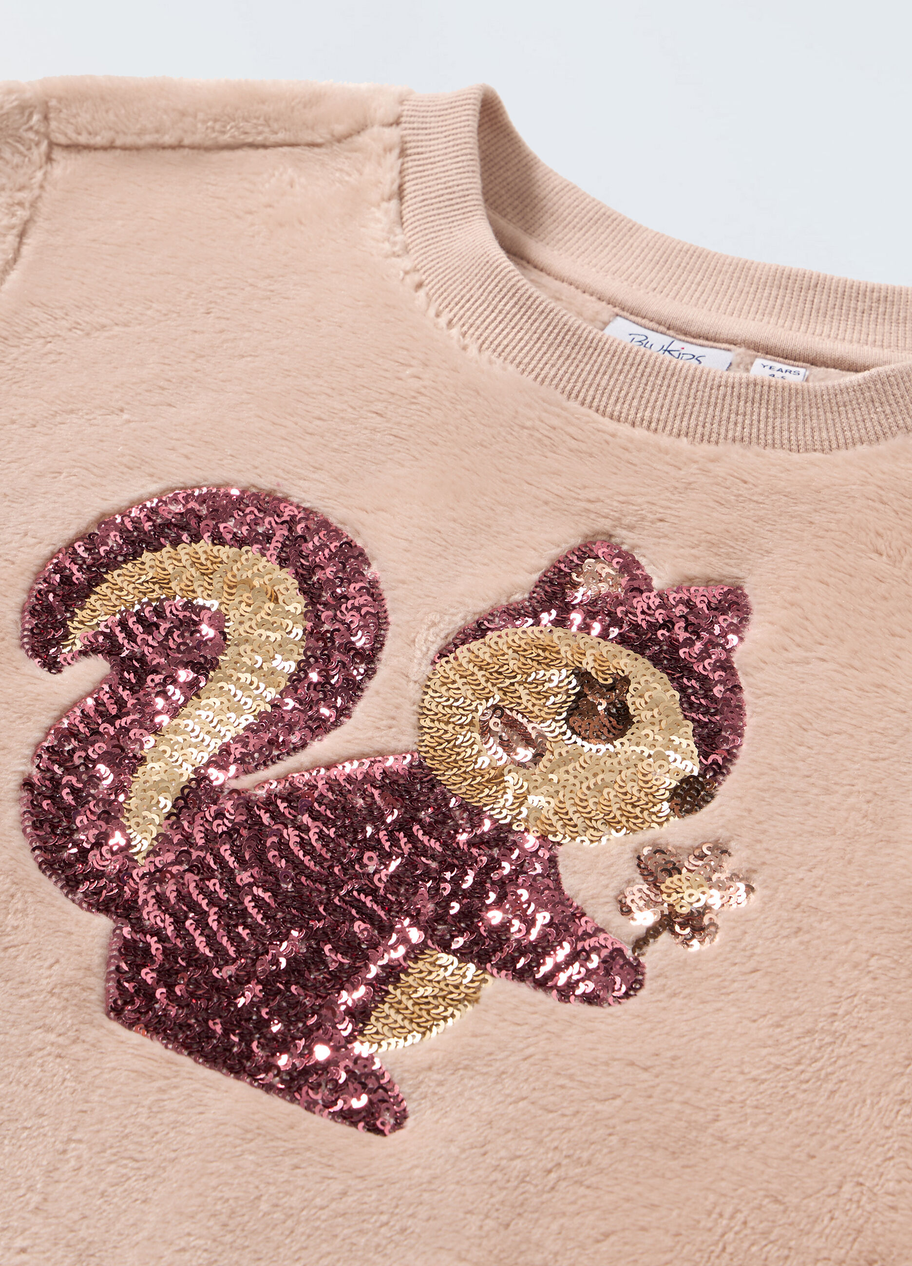 Felpa in pile con paillettes bambina_1