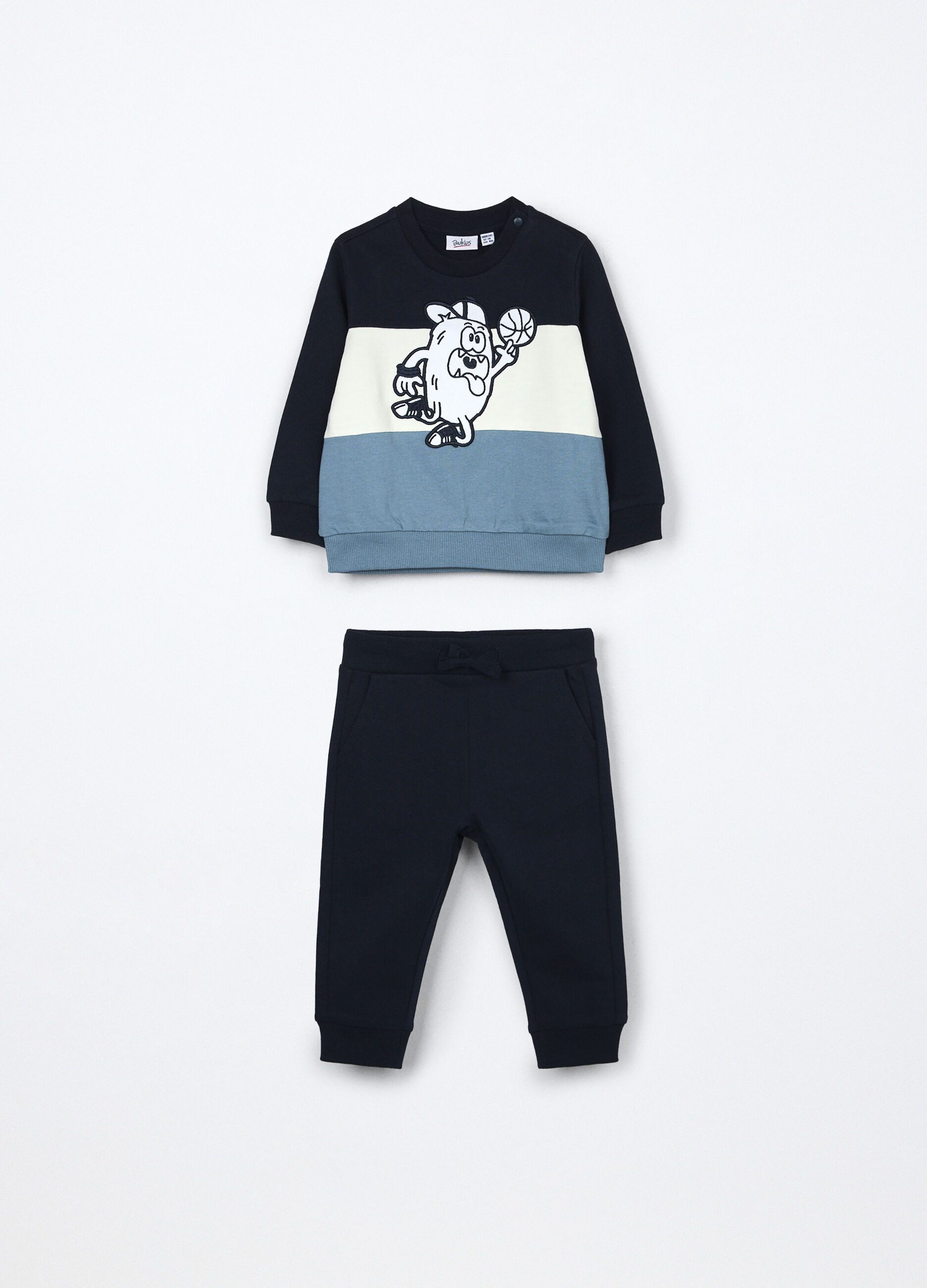 Jogging set in french terry di puro cotone neonato_0
