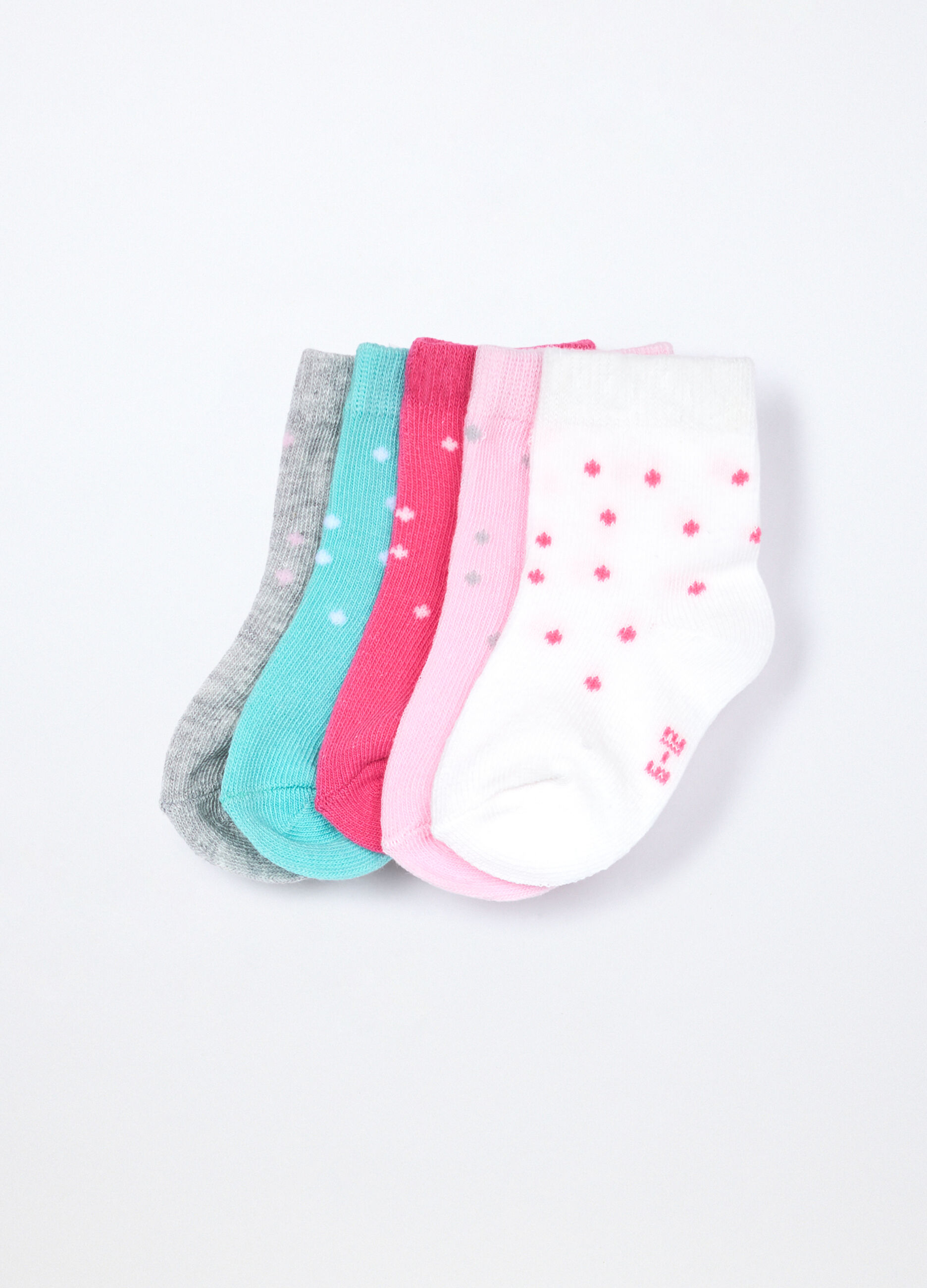 Pack 5 calze corte in misto cotone neonata_1