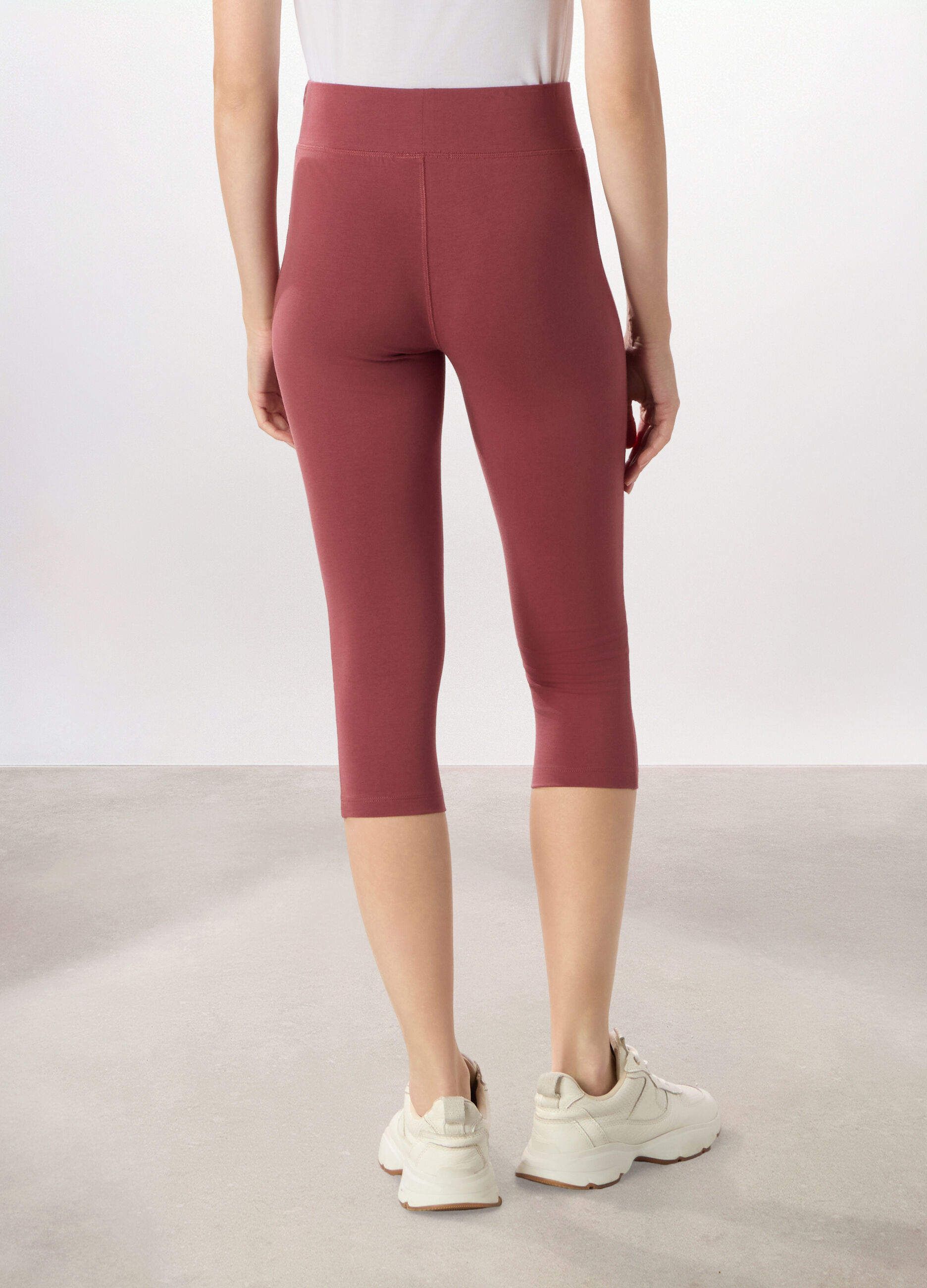 Leggings capri in jersey di cotone stretch Holistic fitness donna_1