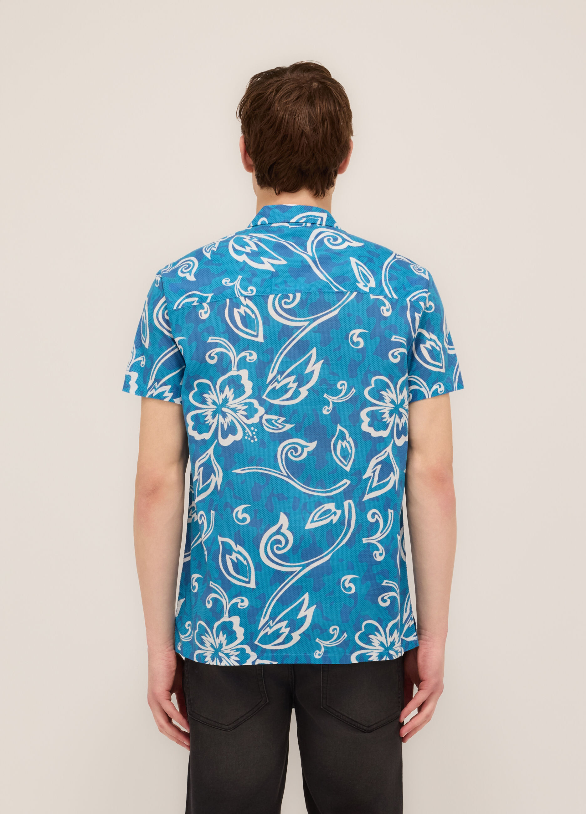 Camicia a maniche corte a fantasia uomo_1