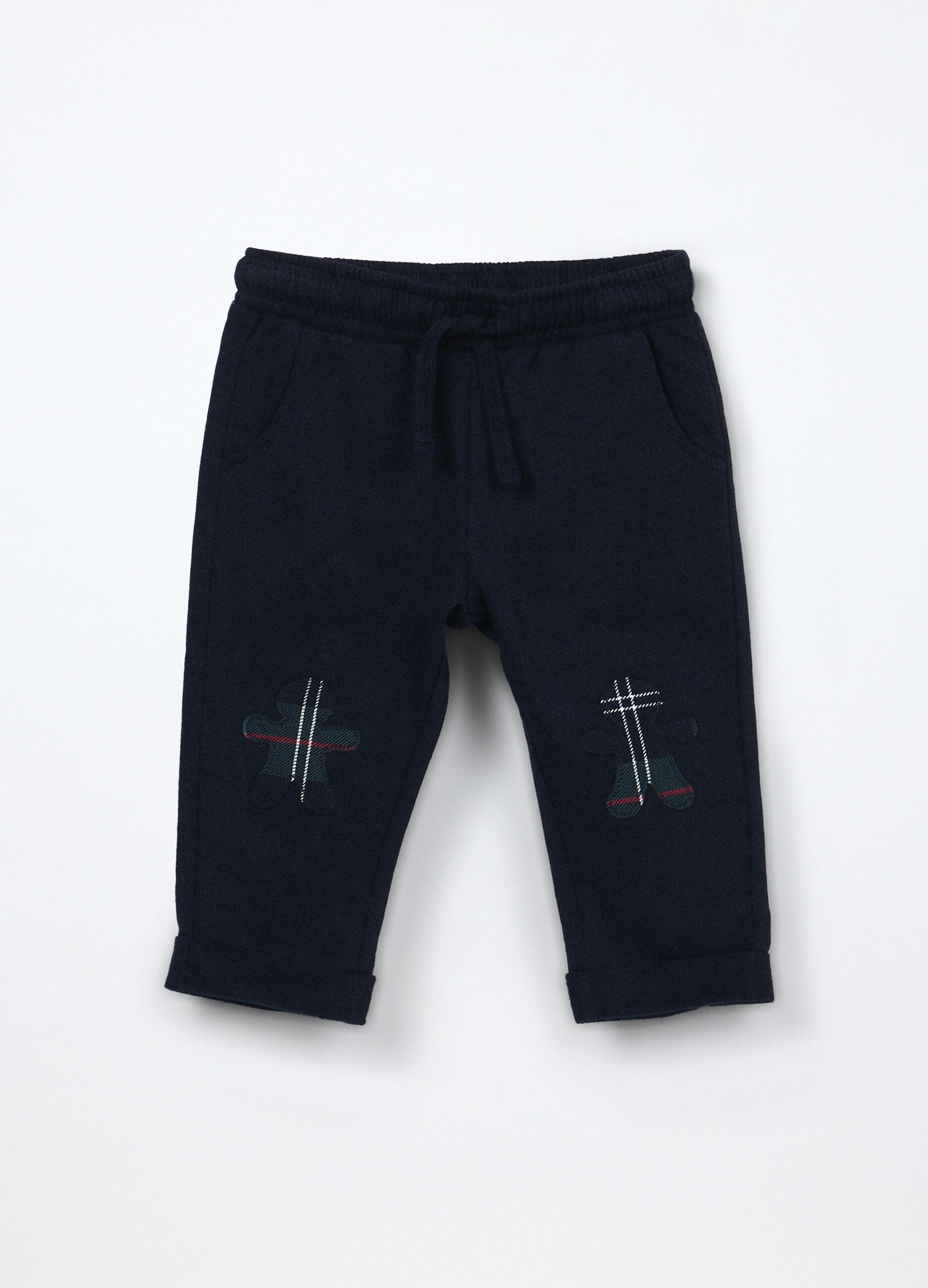 Jogger in puro cotone fleece neonato_0