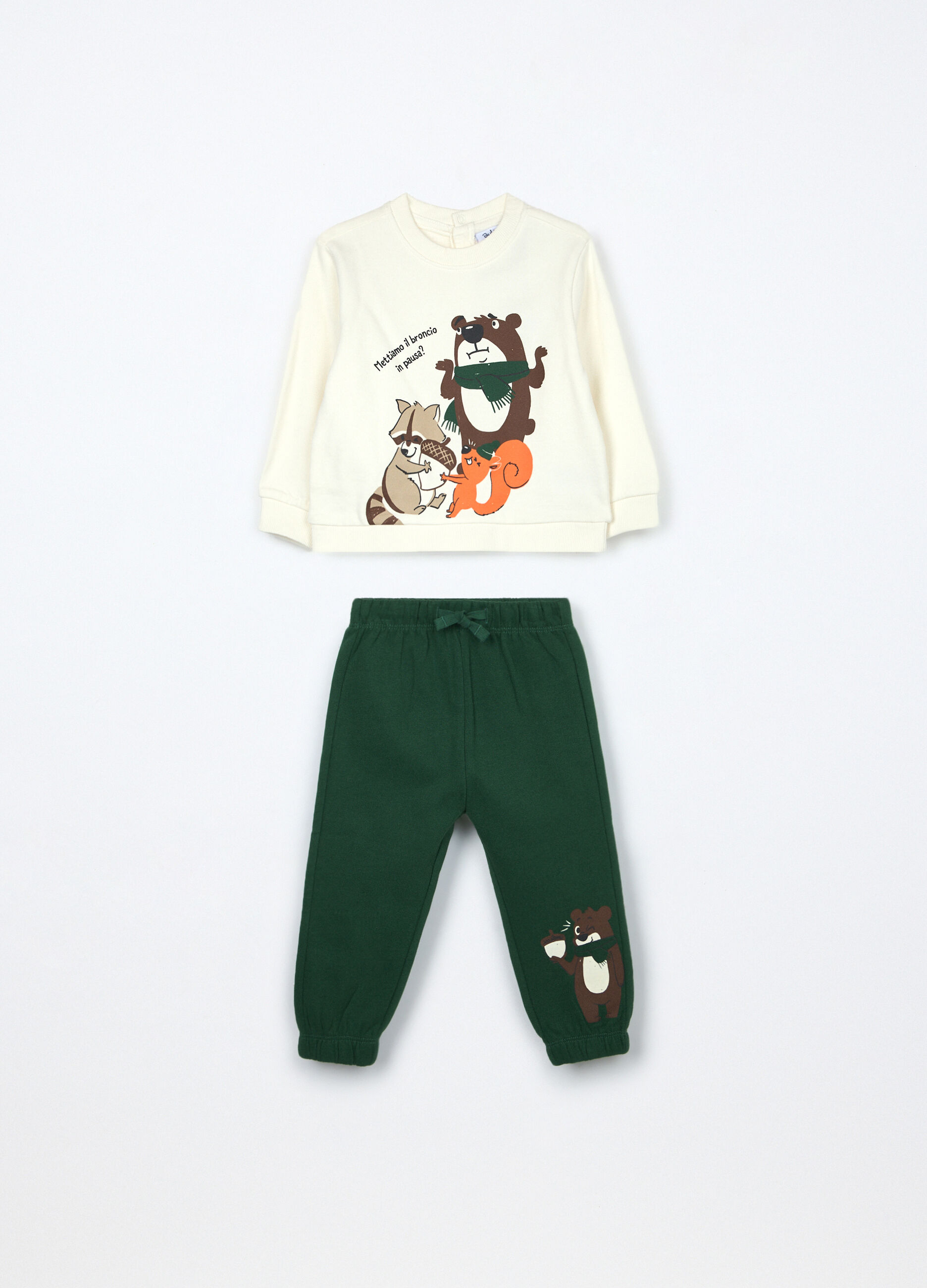 Jogging set in puro cotone fleece neonato_0