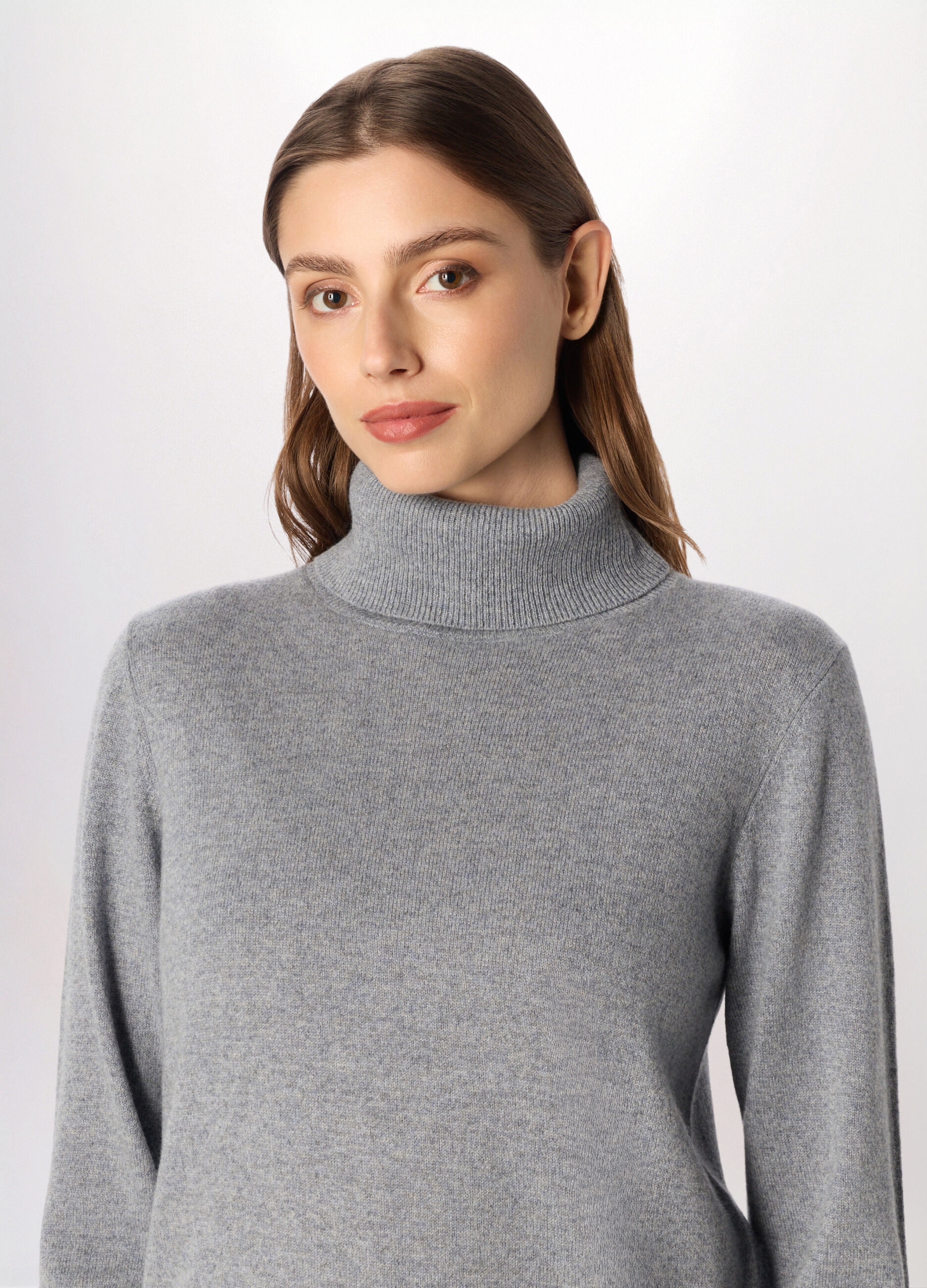 Maglione a collo alto in puro cashmere donna_2