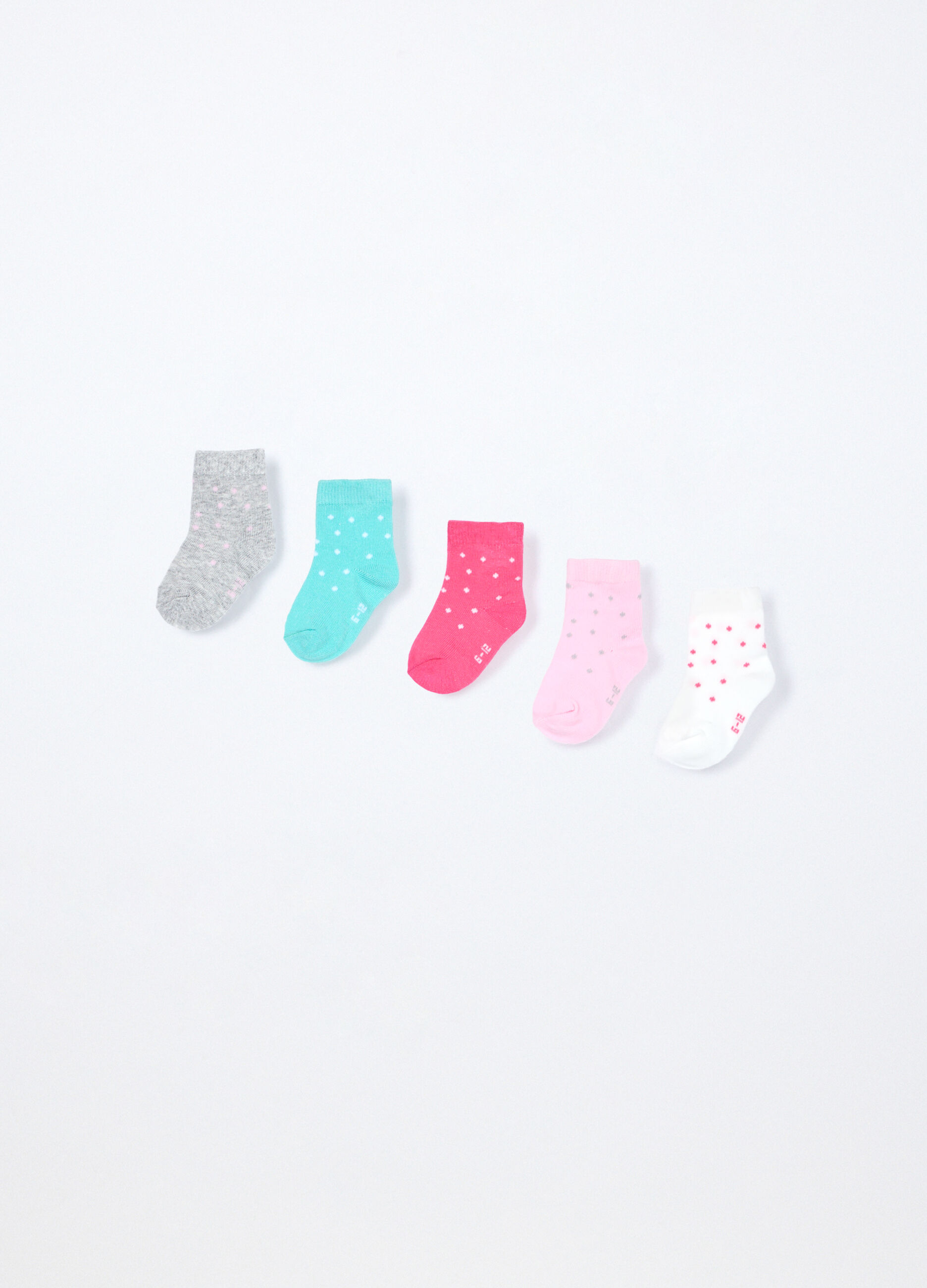 Pack 5 calze corte in misto cotone neonata_0