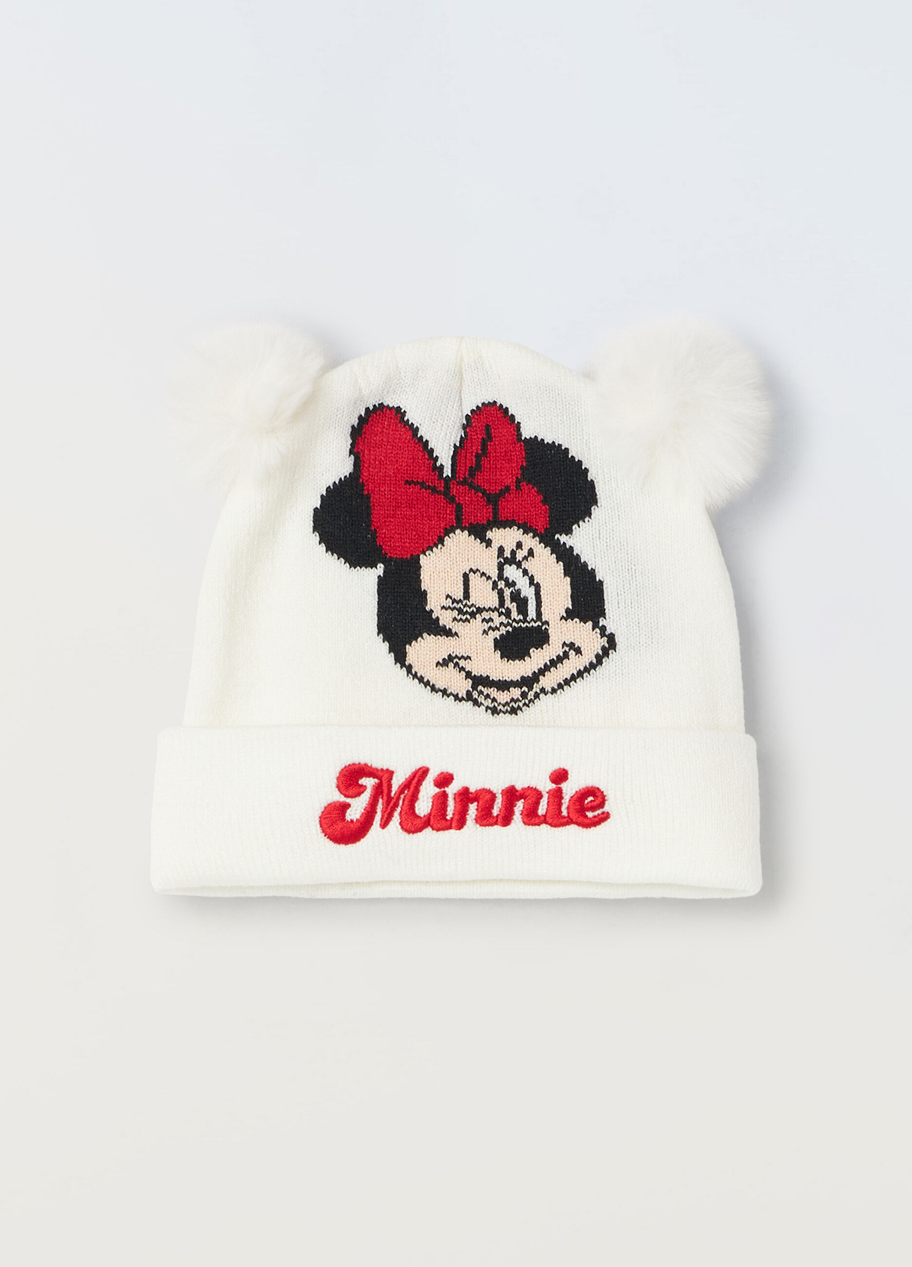 Berretto tricot con pon pom neonata_0