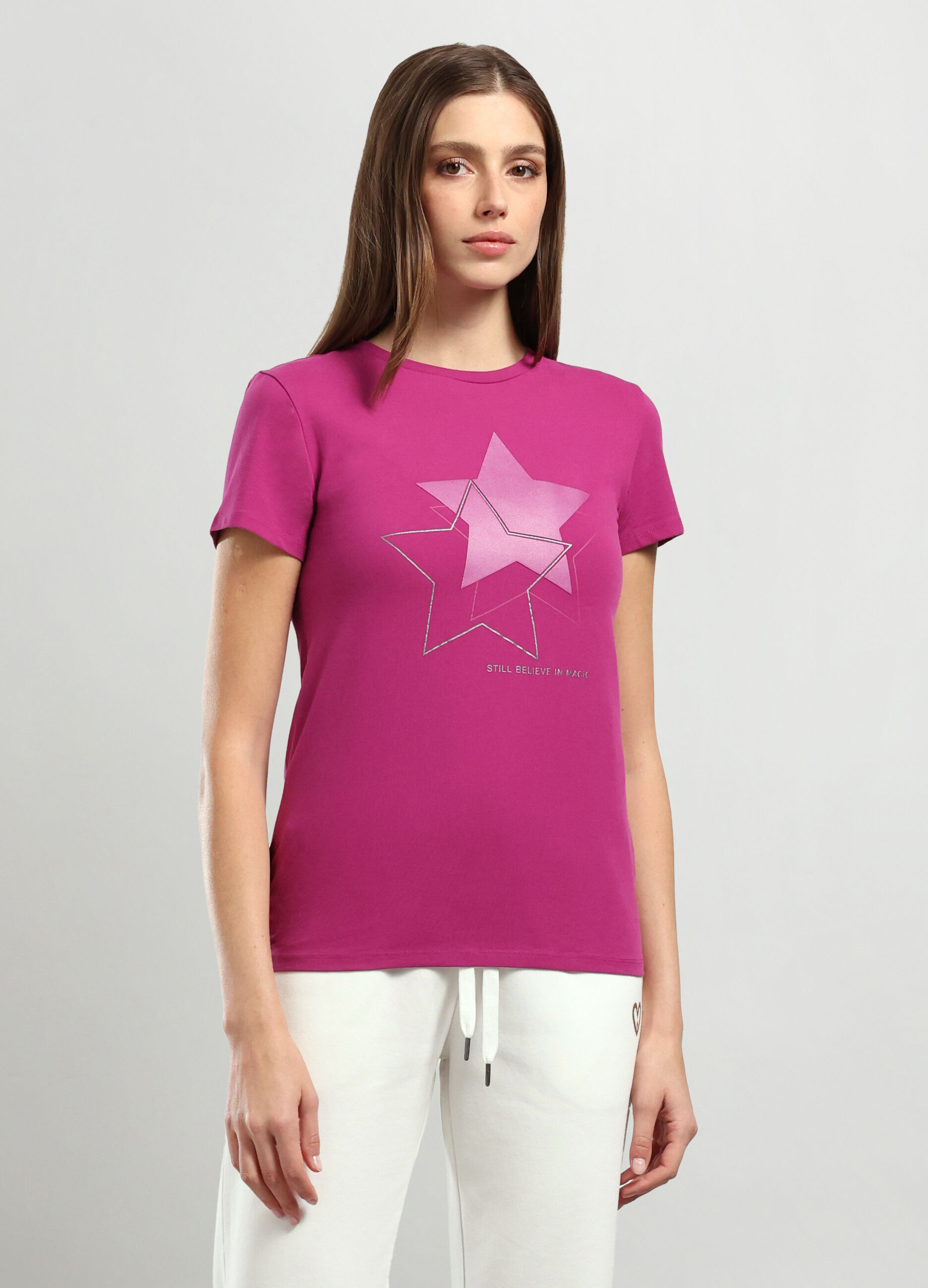 T-shirt in cotone stretch donna_0