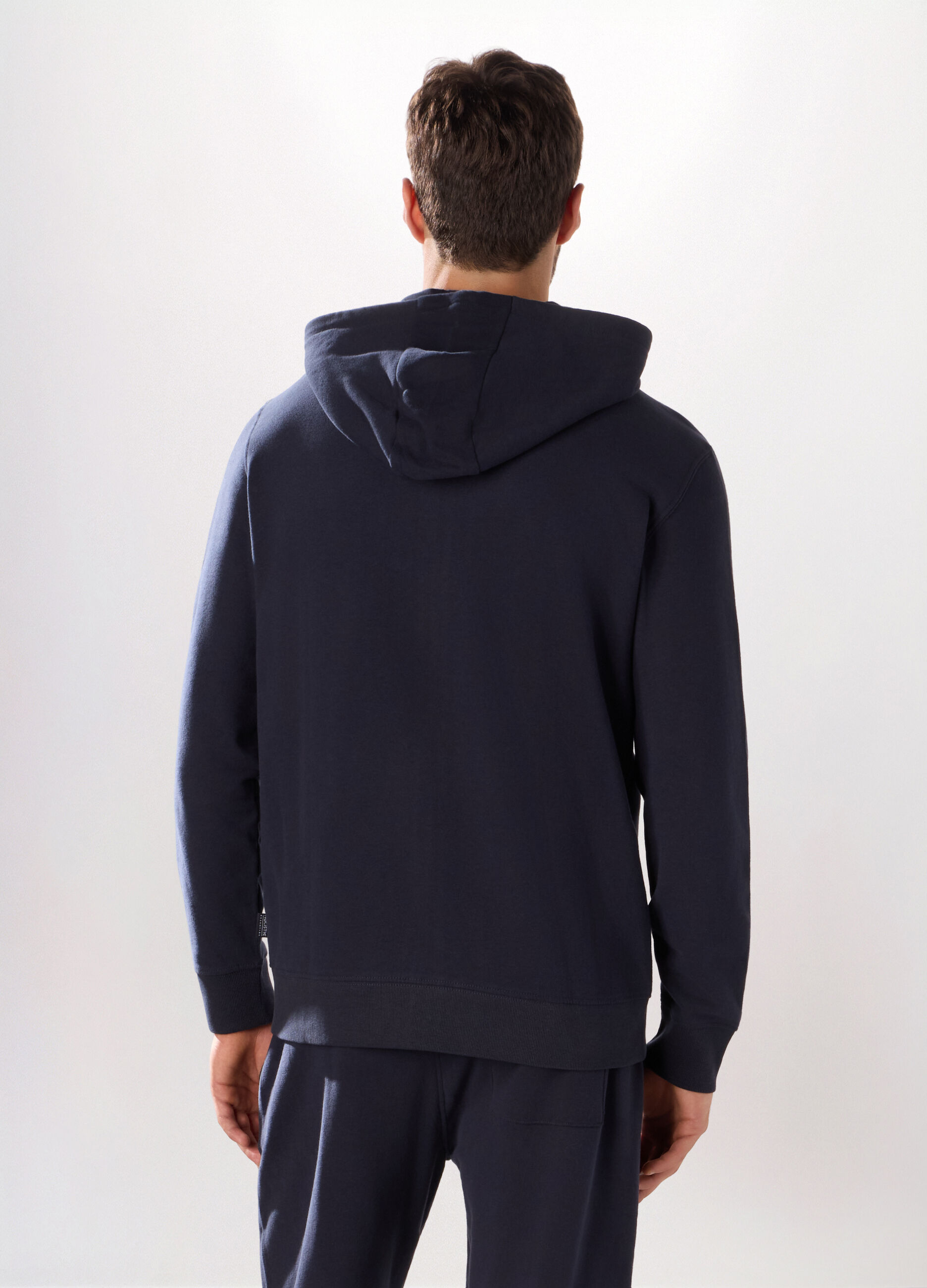 Felpa con cappuccio in puro cotone uomo_1
