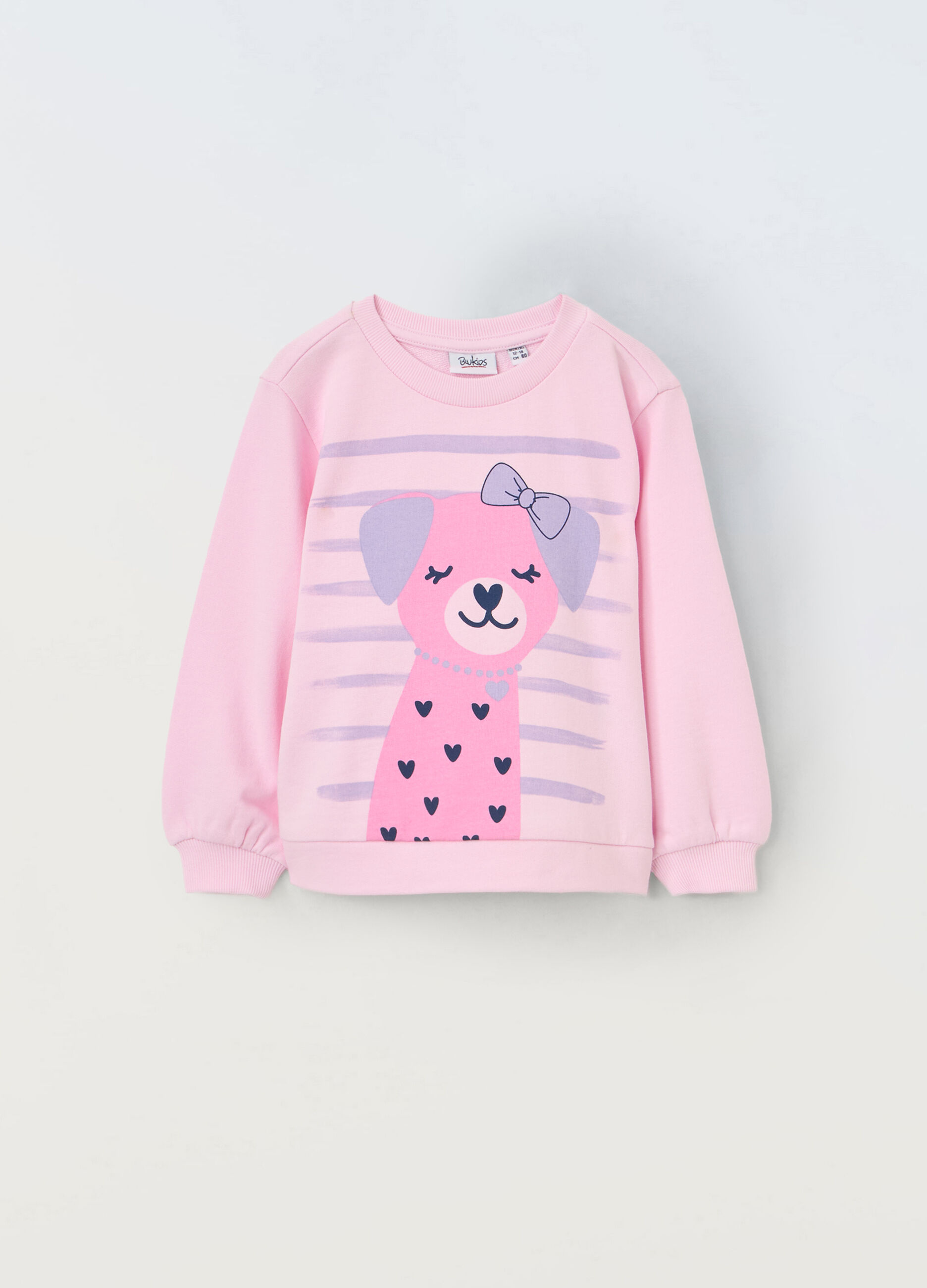 Felpa in puro cotone con stampa neonata_0