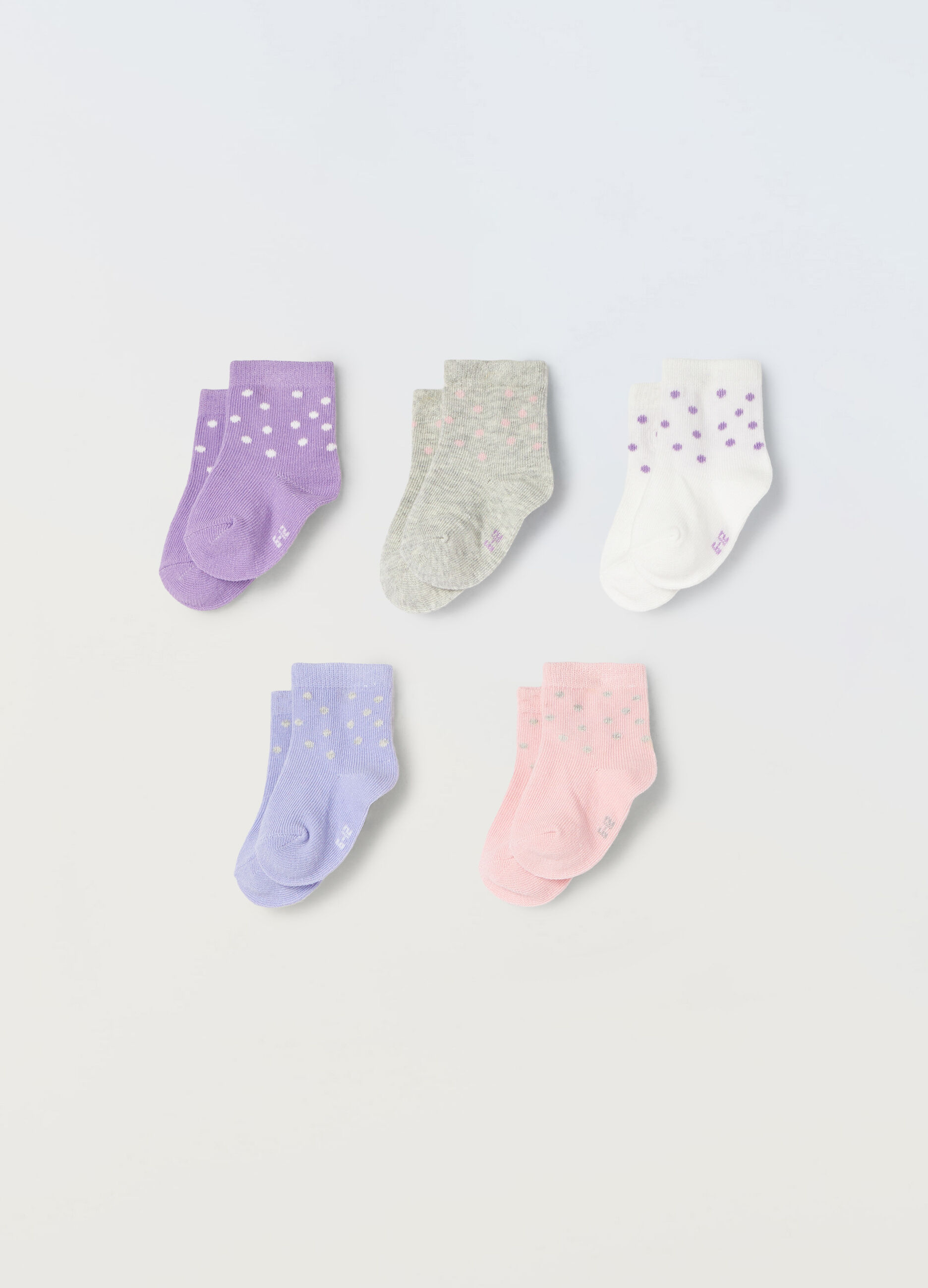 Pack 5 calzini corti in cotone stretch neonata_0