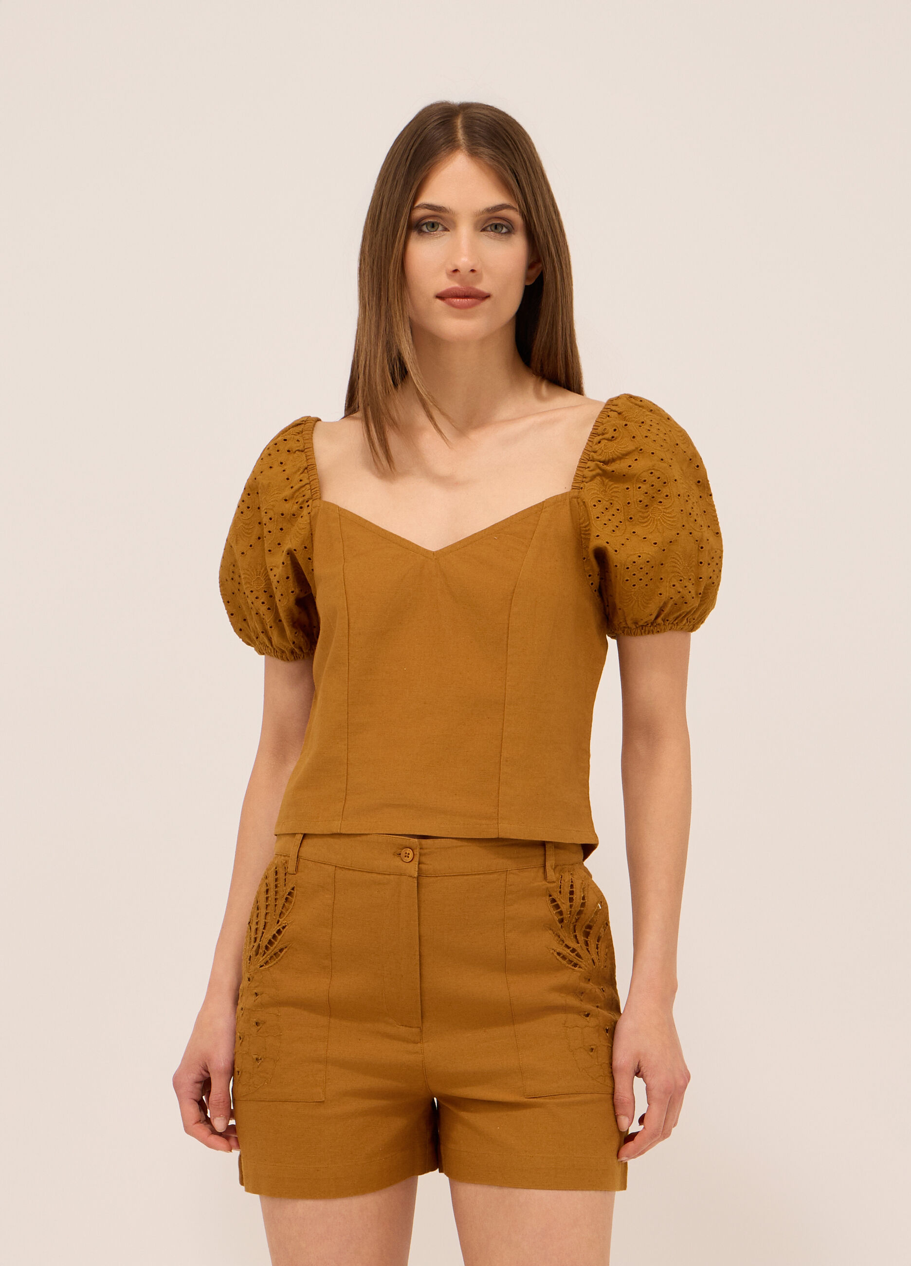 Blusa misto lino donna_0