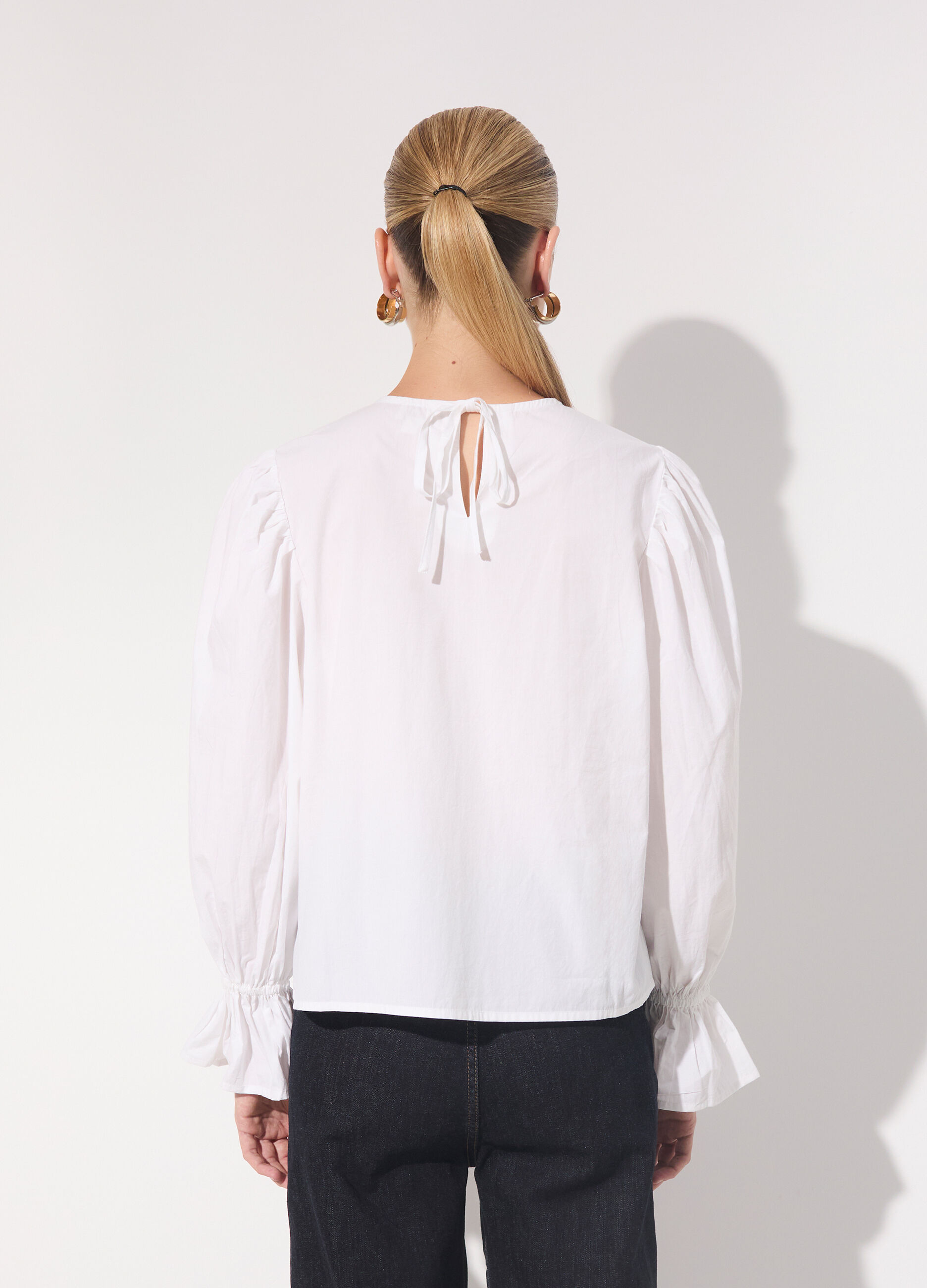 Blusa in popeline di puro cotone donna_2