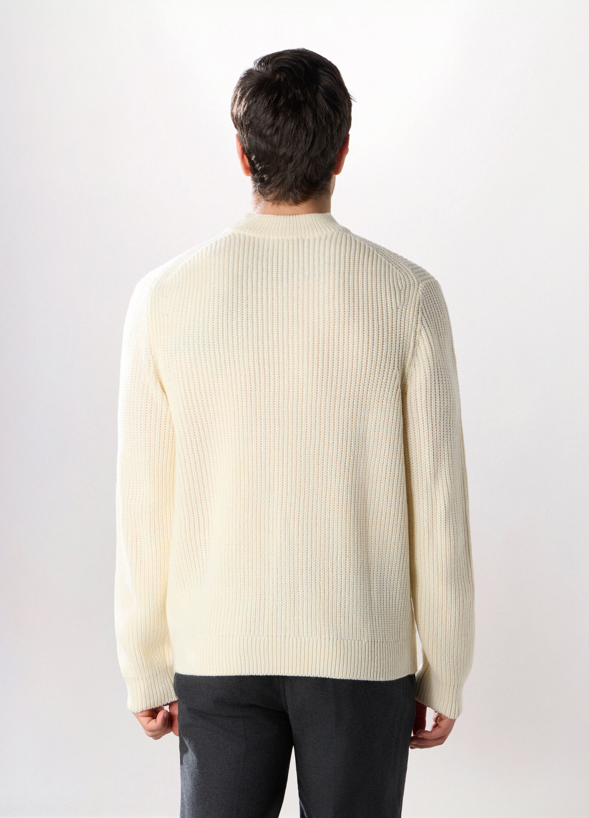 Maglione collo camino a costa inglese uomo_1