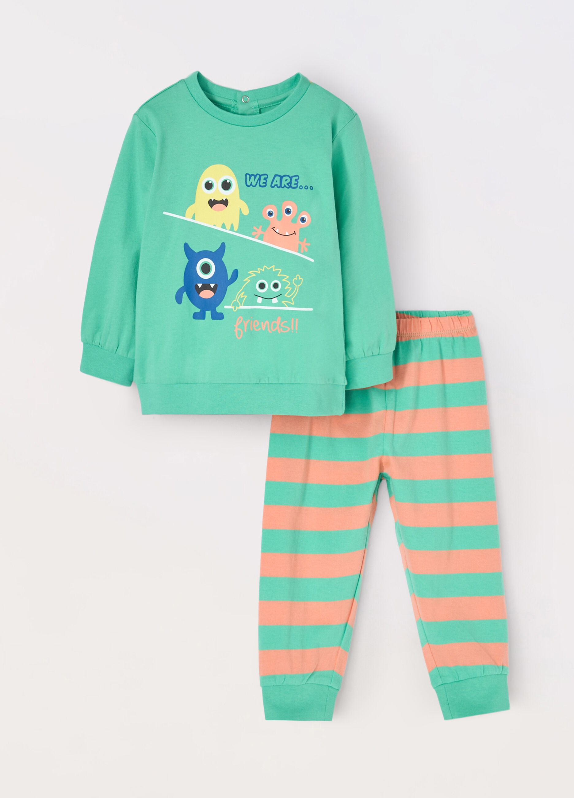 Set pigiama lungo in puro cotone neonato_0