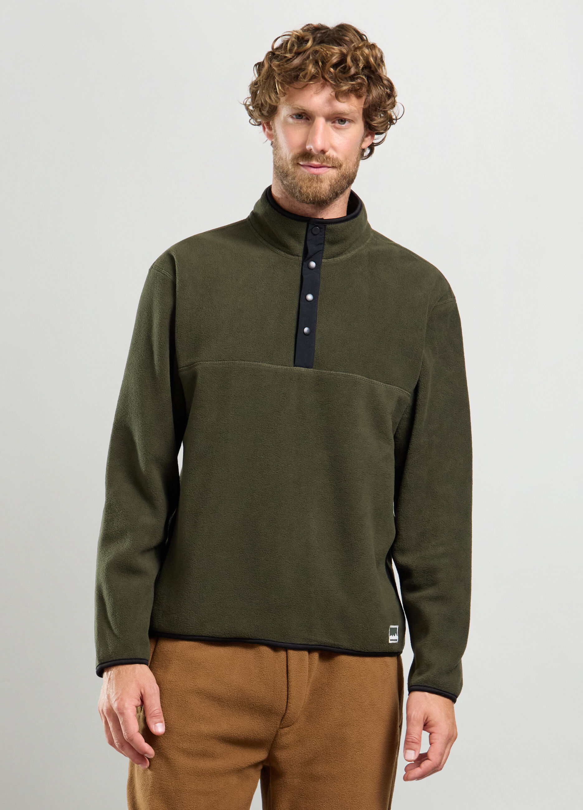 Felpa a collo alto in pile uomo_0