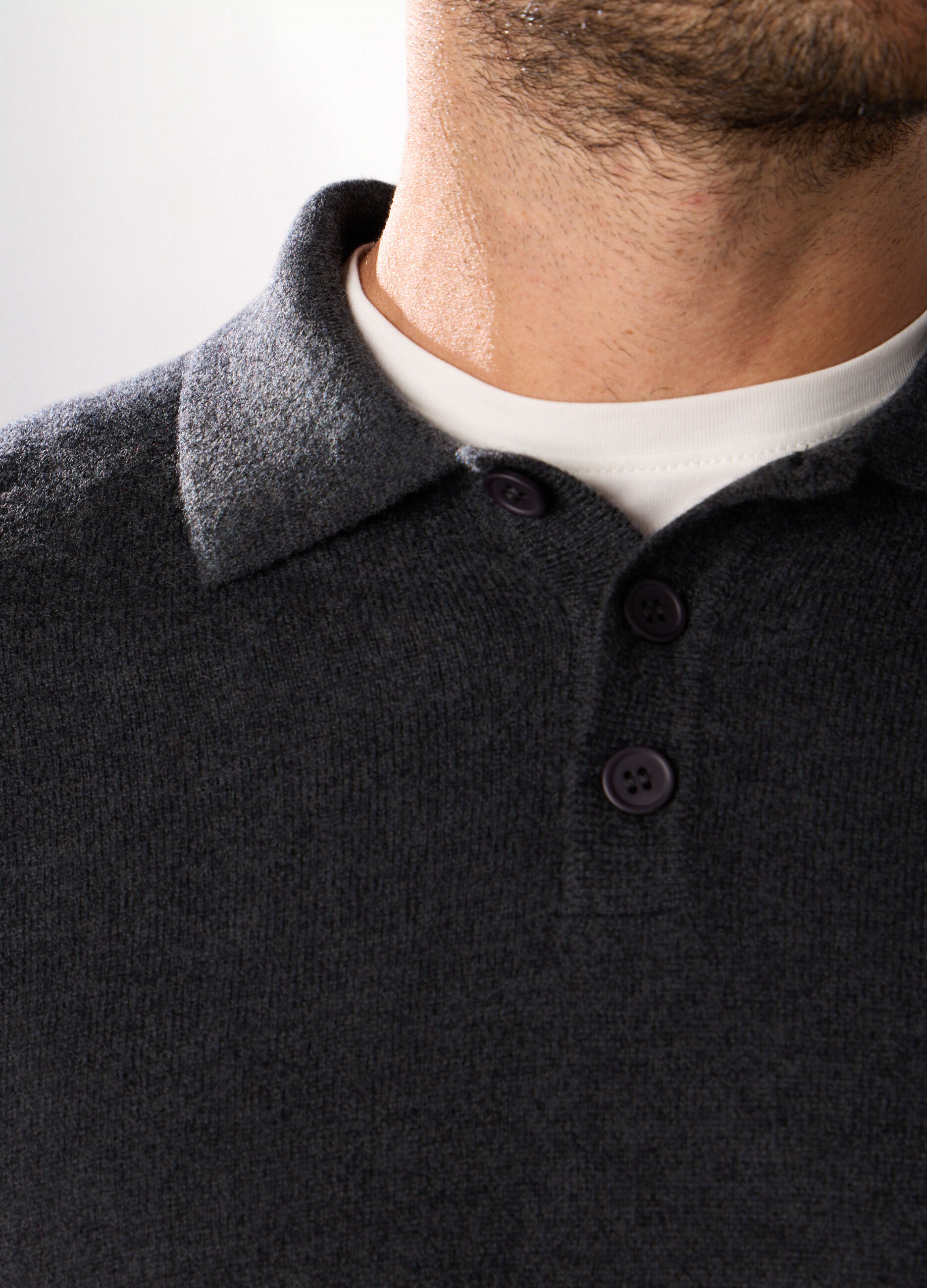 Polo a maniche lunghe in lambswool uomo_2