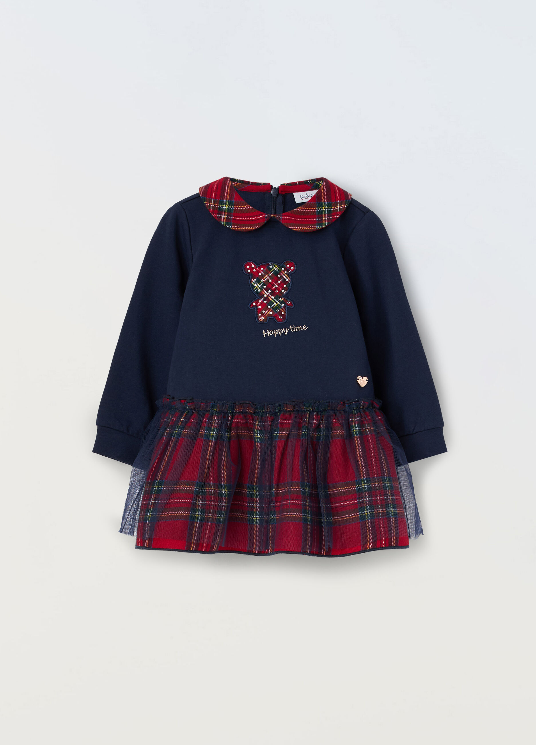 Vestito in felpa di cotone stretch neonata_0