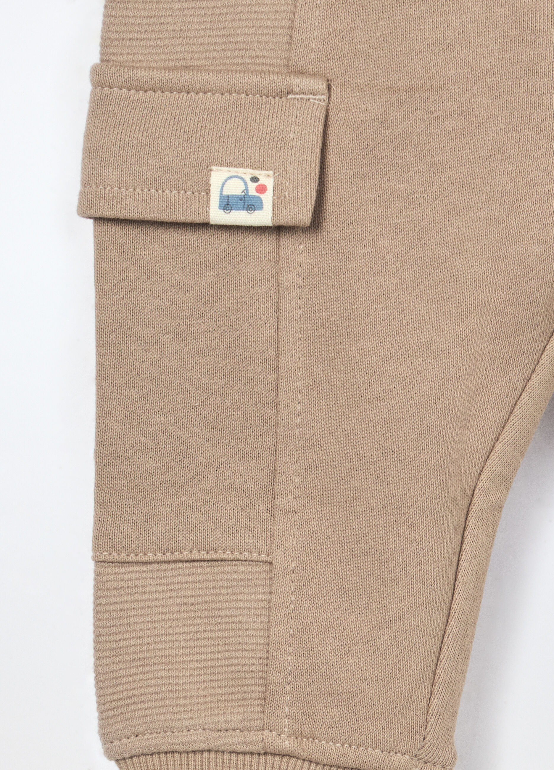 Jogger cargo in french terry di puro cotone neonato_2