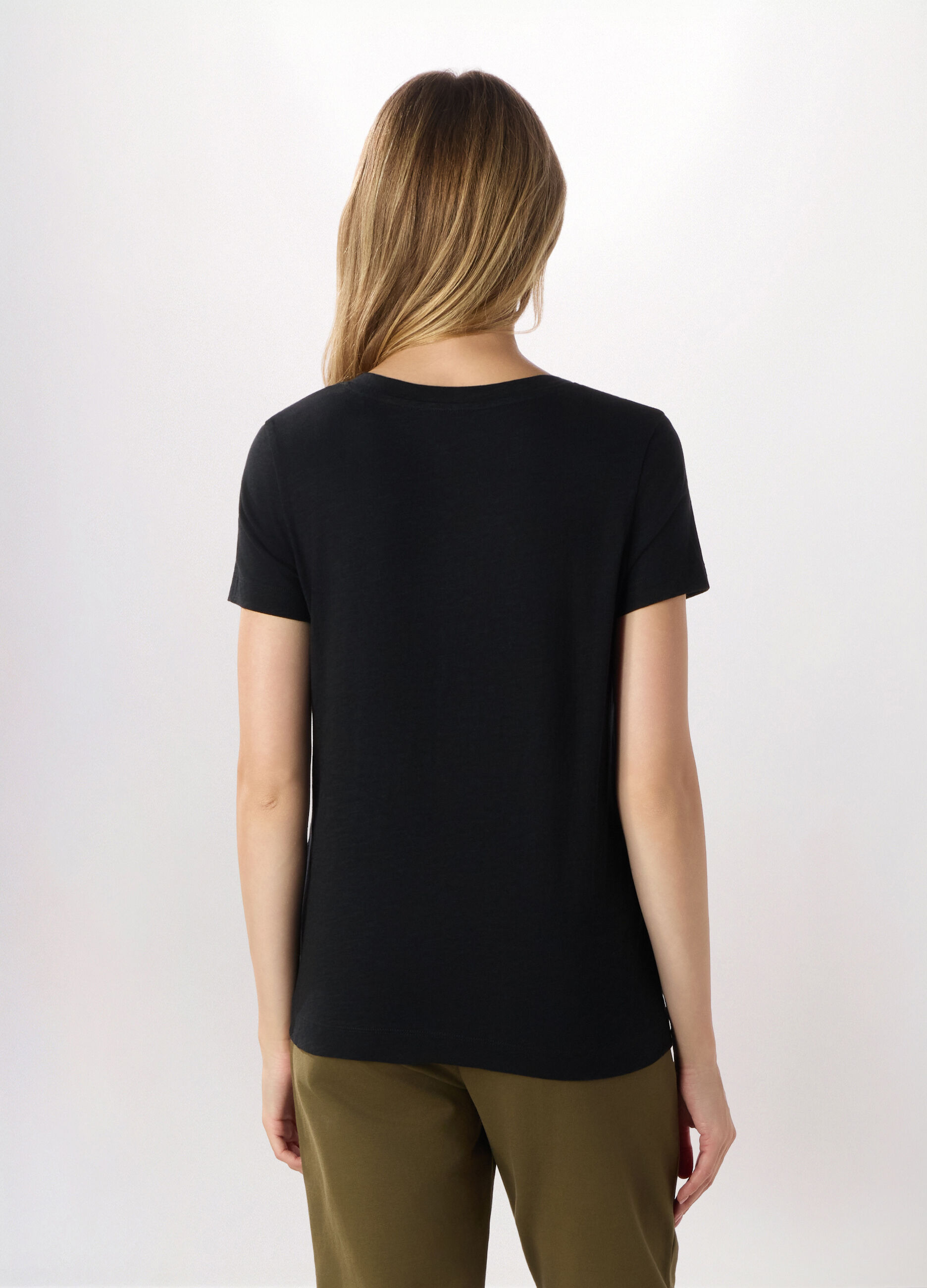 T-shirt in jersey slub di puro cotone Holistic fitness donna_1