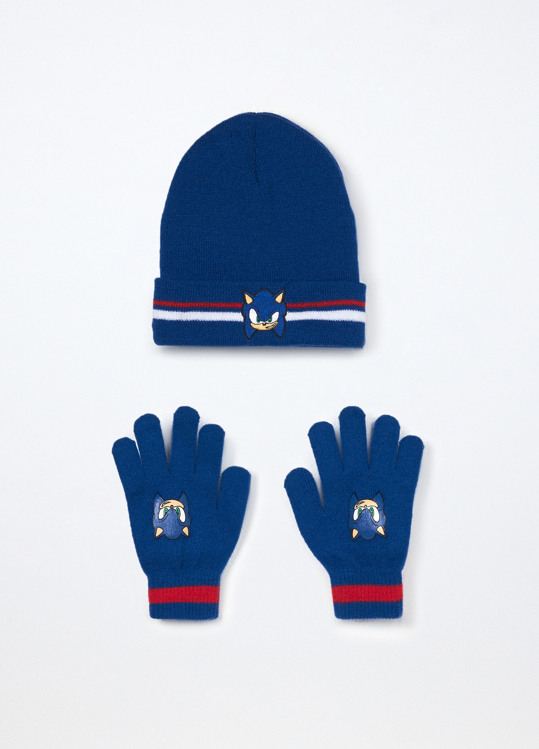 Set Sonic berretto + guanti tricot_0