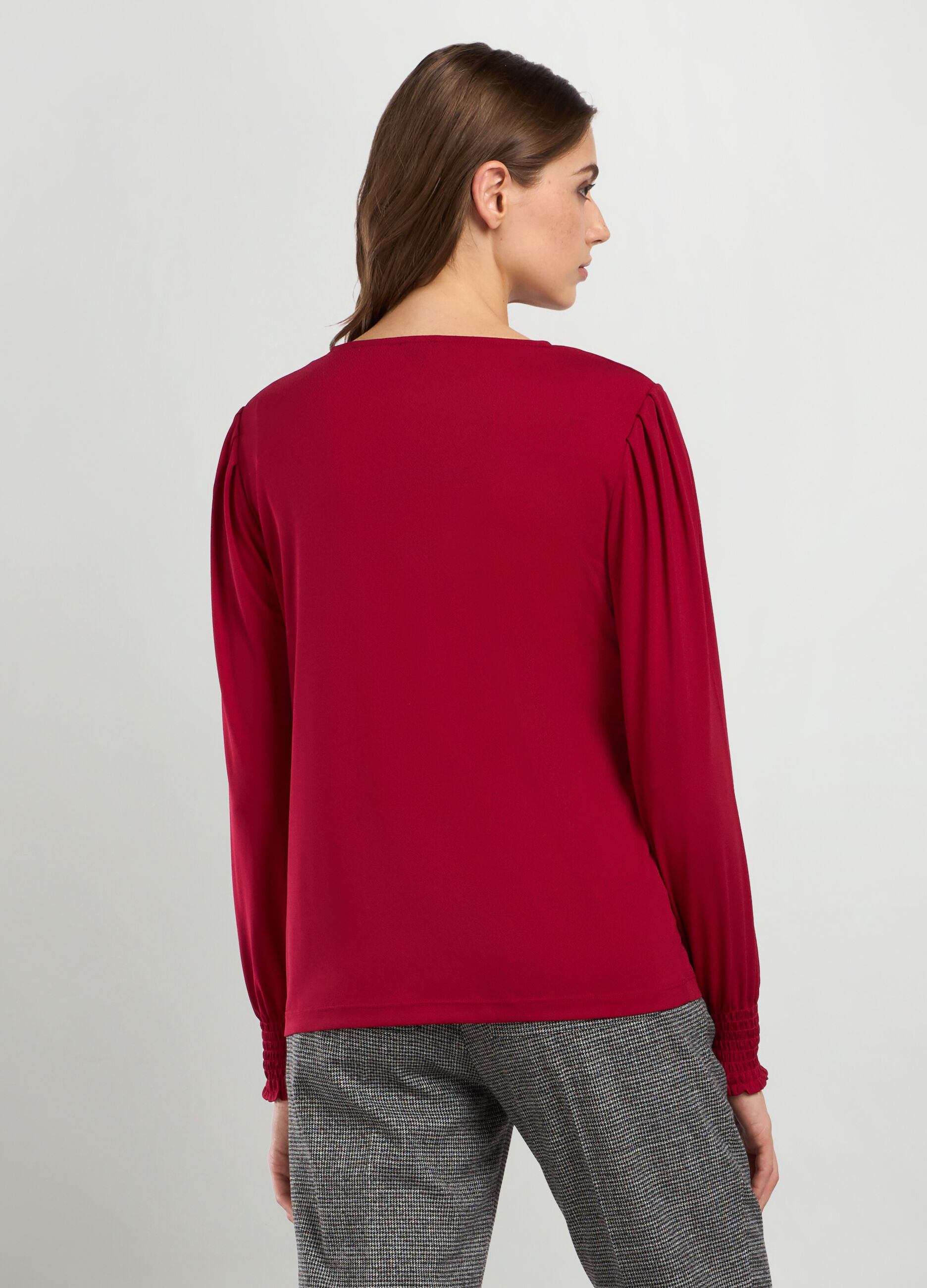 Blusa in tessuto stretch donna_1
