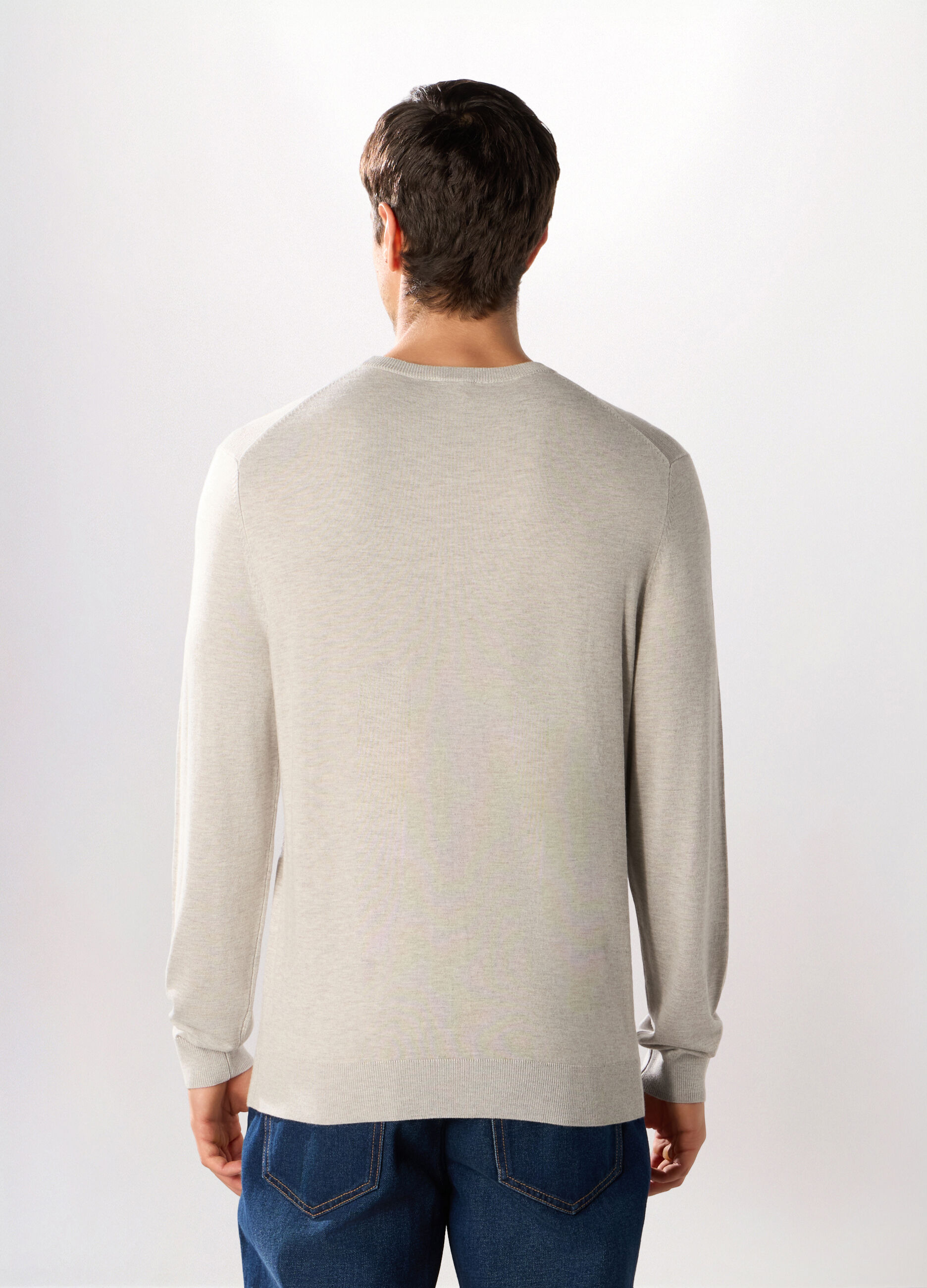 Maglione girocollo in misto viscosa uomo_1